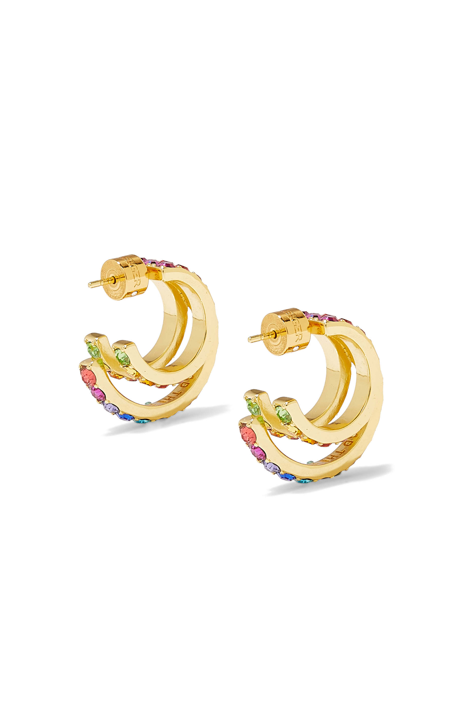 أقراط بتصميم ثلاث دوائر مرصعة بالكريستال