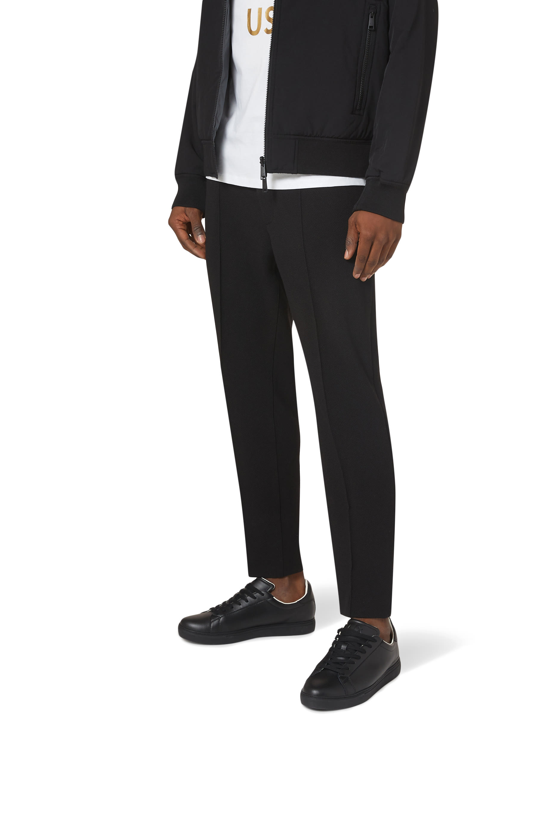 Embossed Leather Low-Top Sneakers