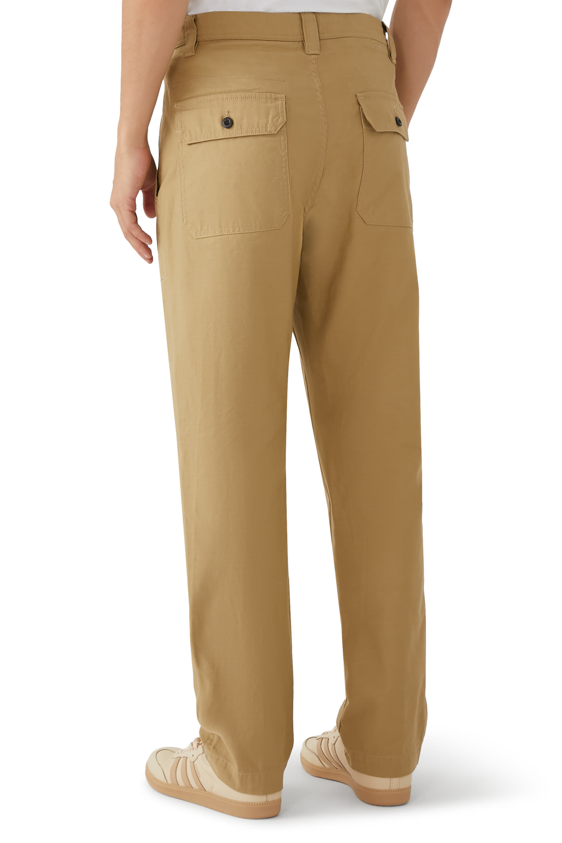 بنطال بقصة ساق مستقيمة قطن ستان