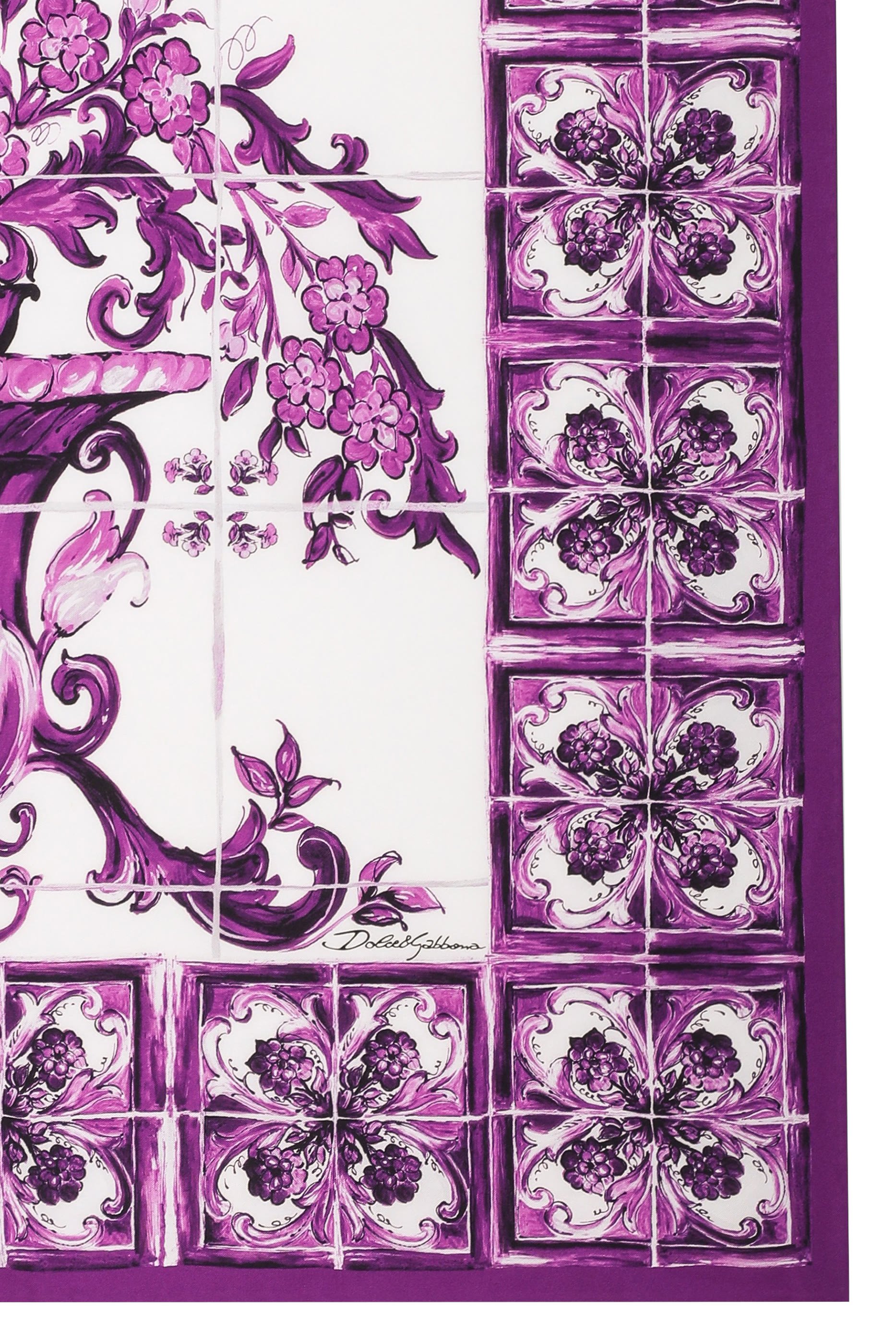 وشاح فولار بطبعة مايولكا حرير تويل