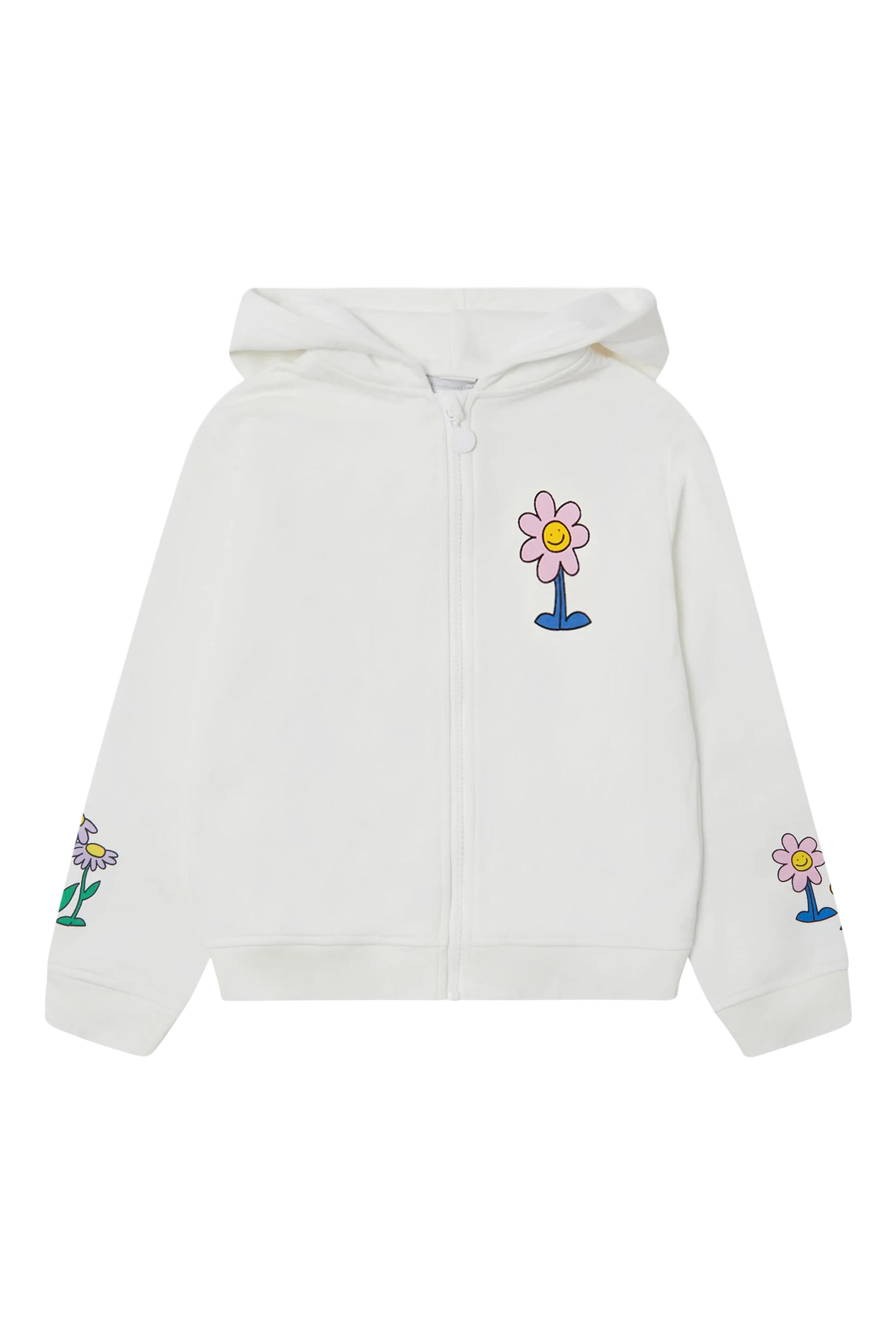 هودي بسحاب ونقشة زهور غرافيكية للأطفال