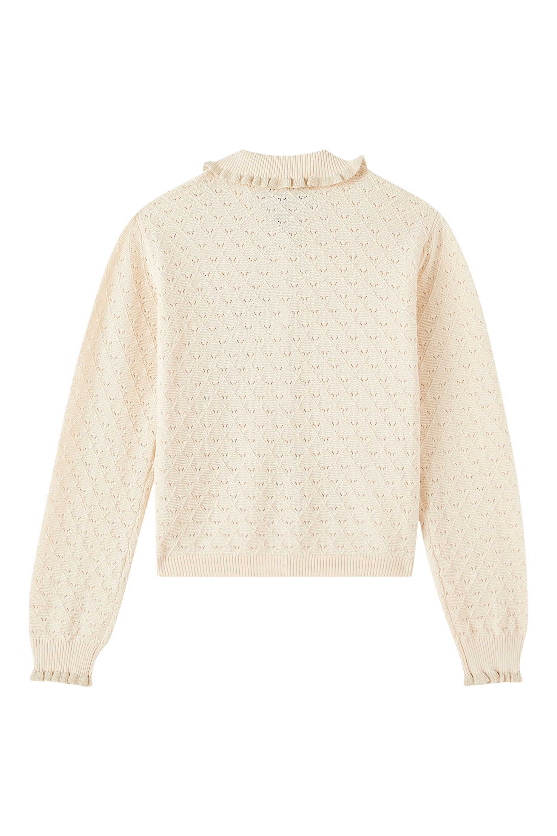 كنزة منسوجة بصف أزرار وشعار الماركة للأطفال