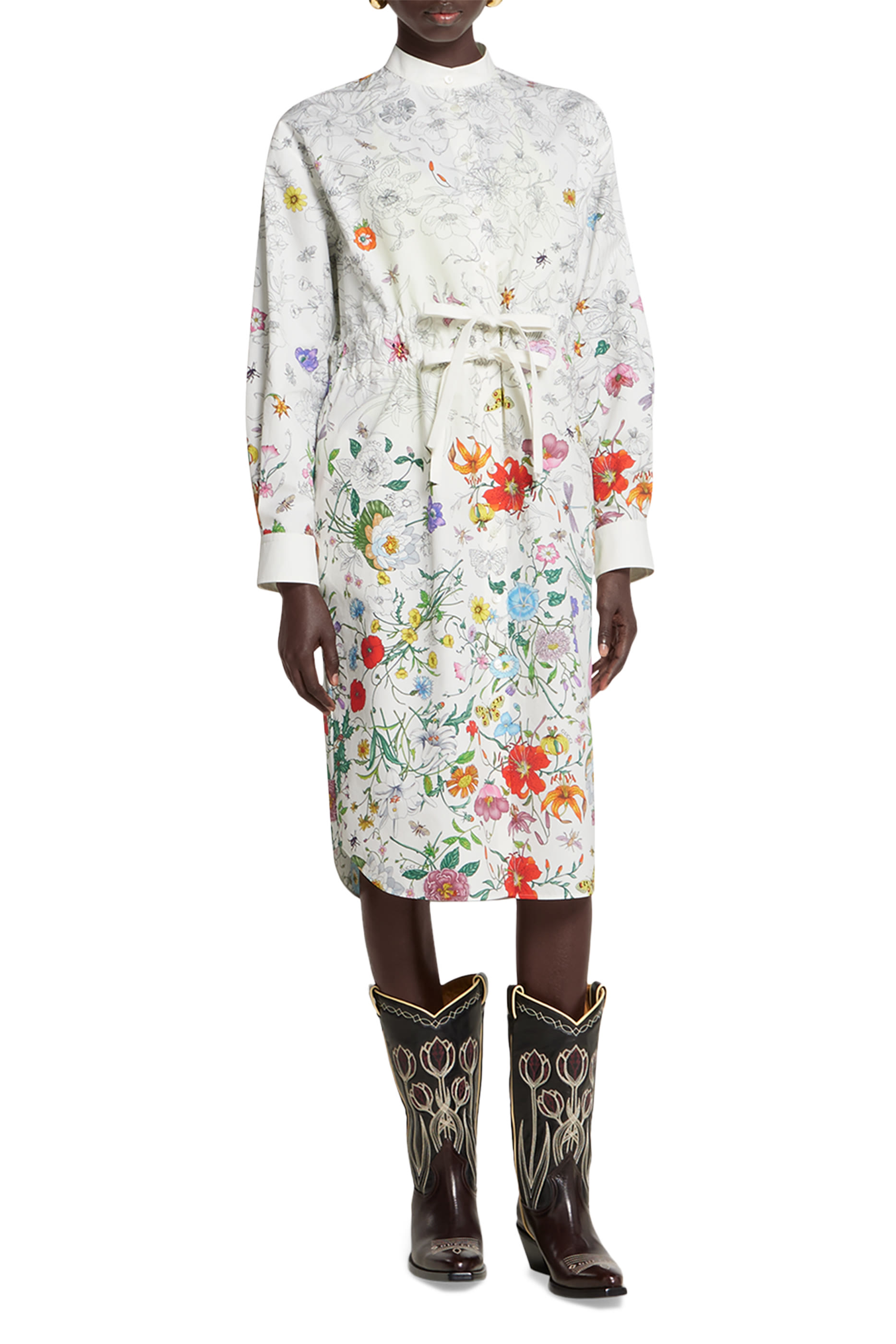 Printed Cotton Poplin Dress