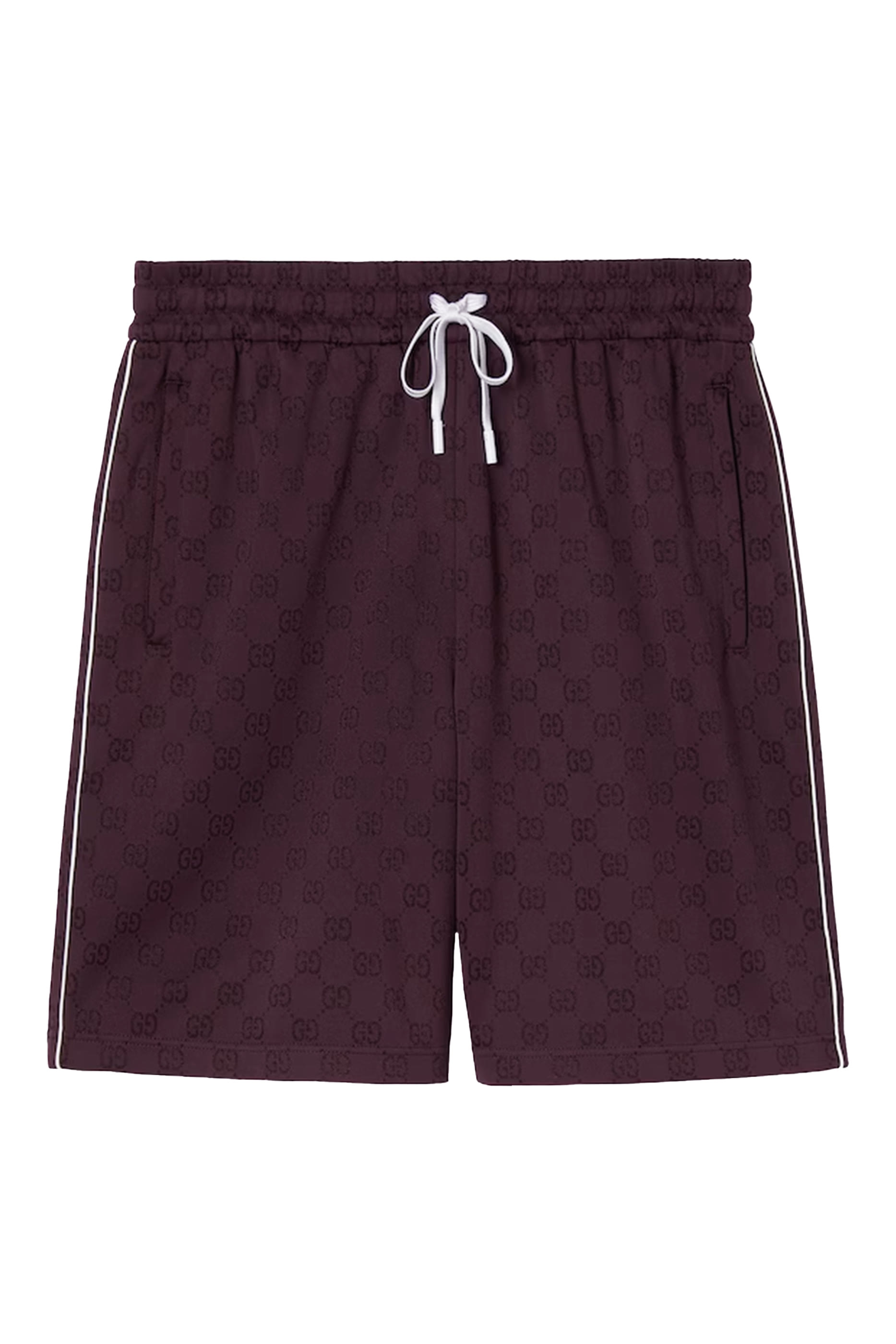 شورت بنقشة حرفي شعار الماركة نايلون وقطن