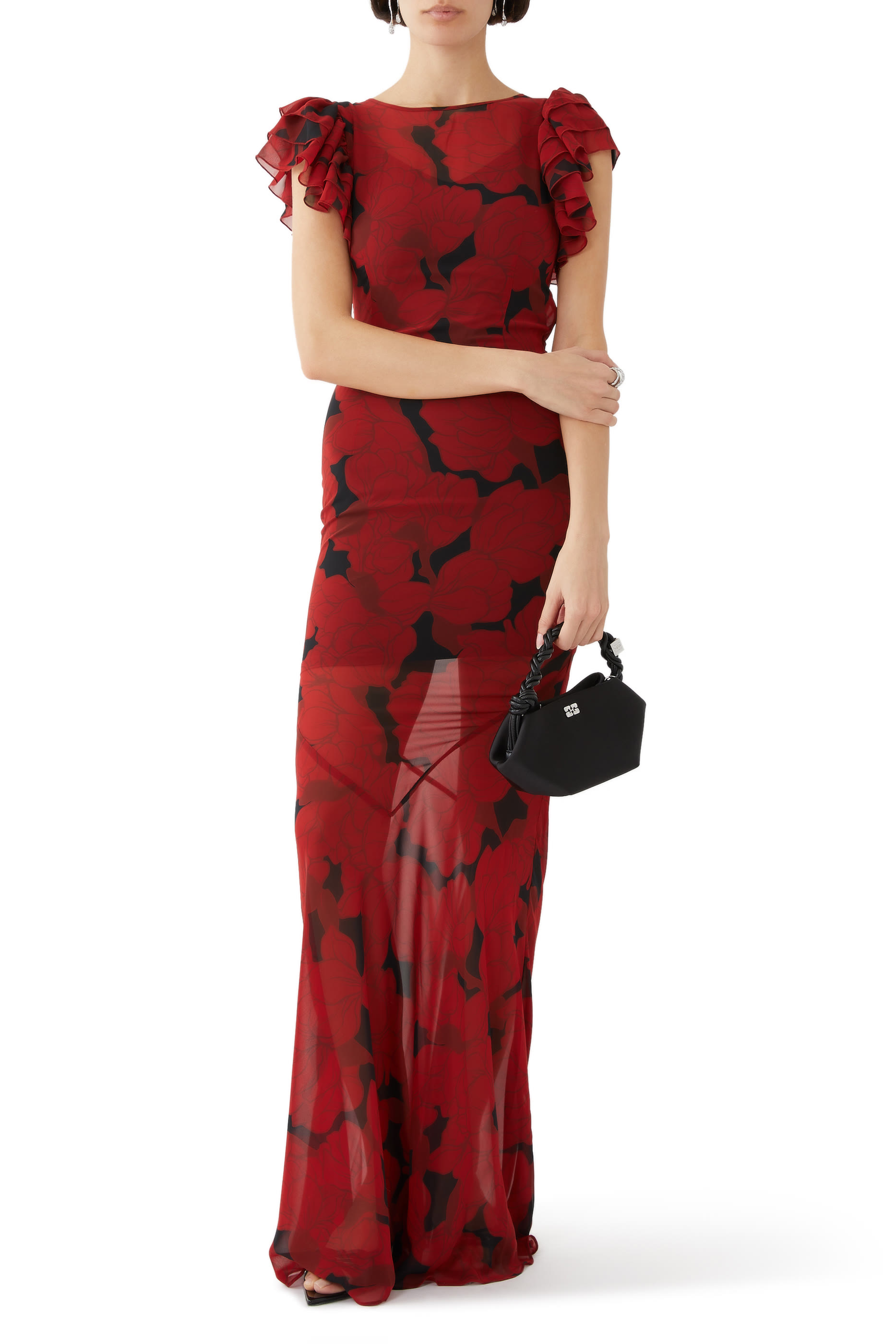 فستان بوغانفيليا طويل شيفون