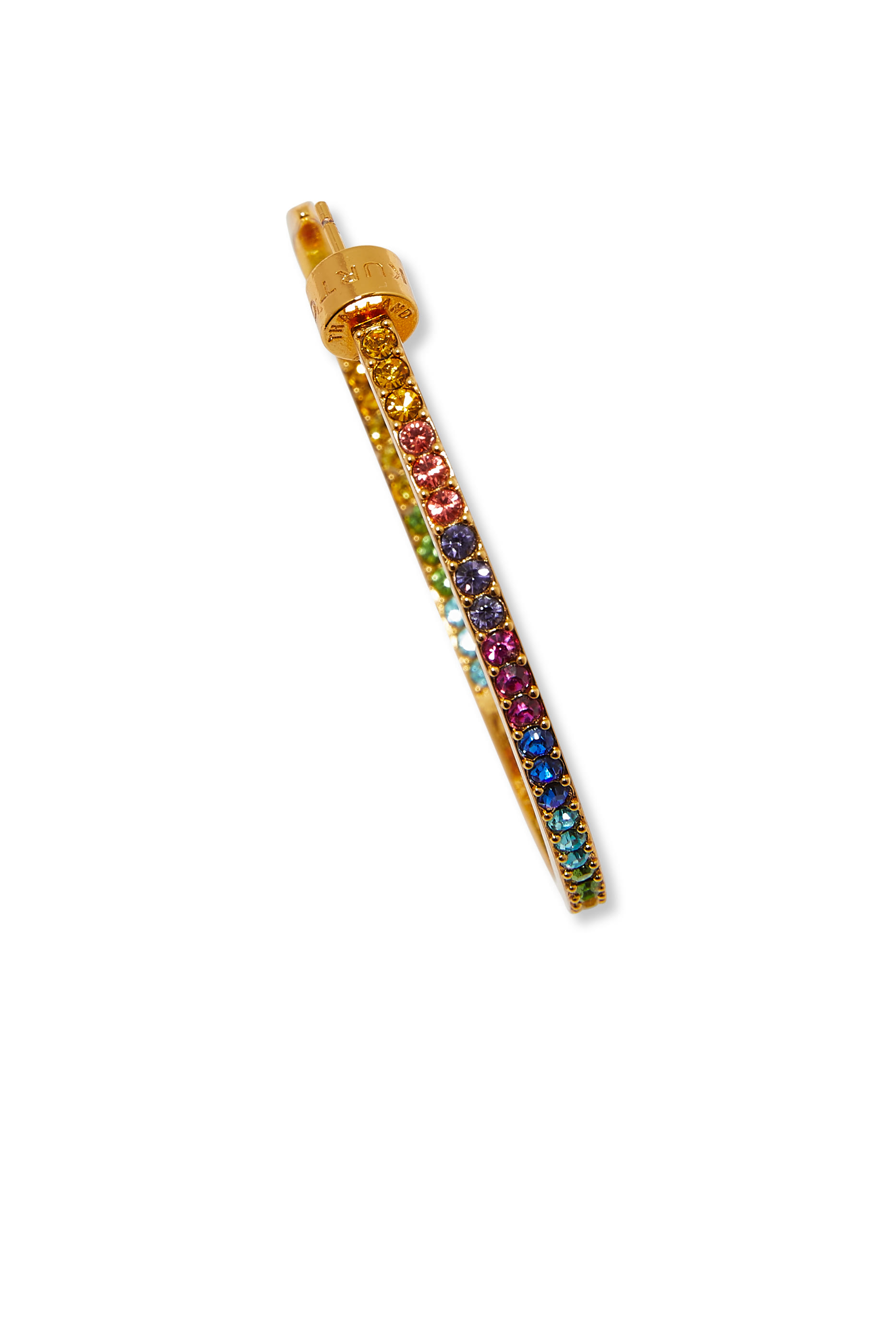 أقراط دائرية ملونة مرصعة بالكريستال نحاس