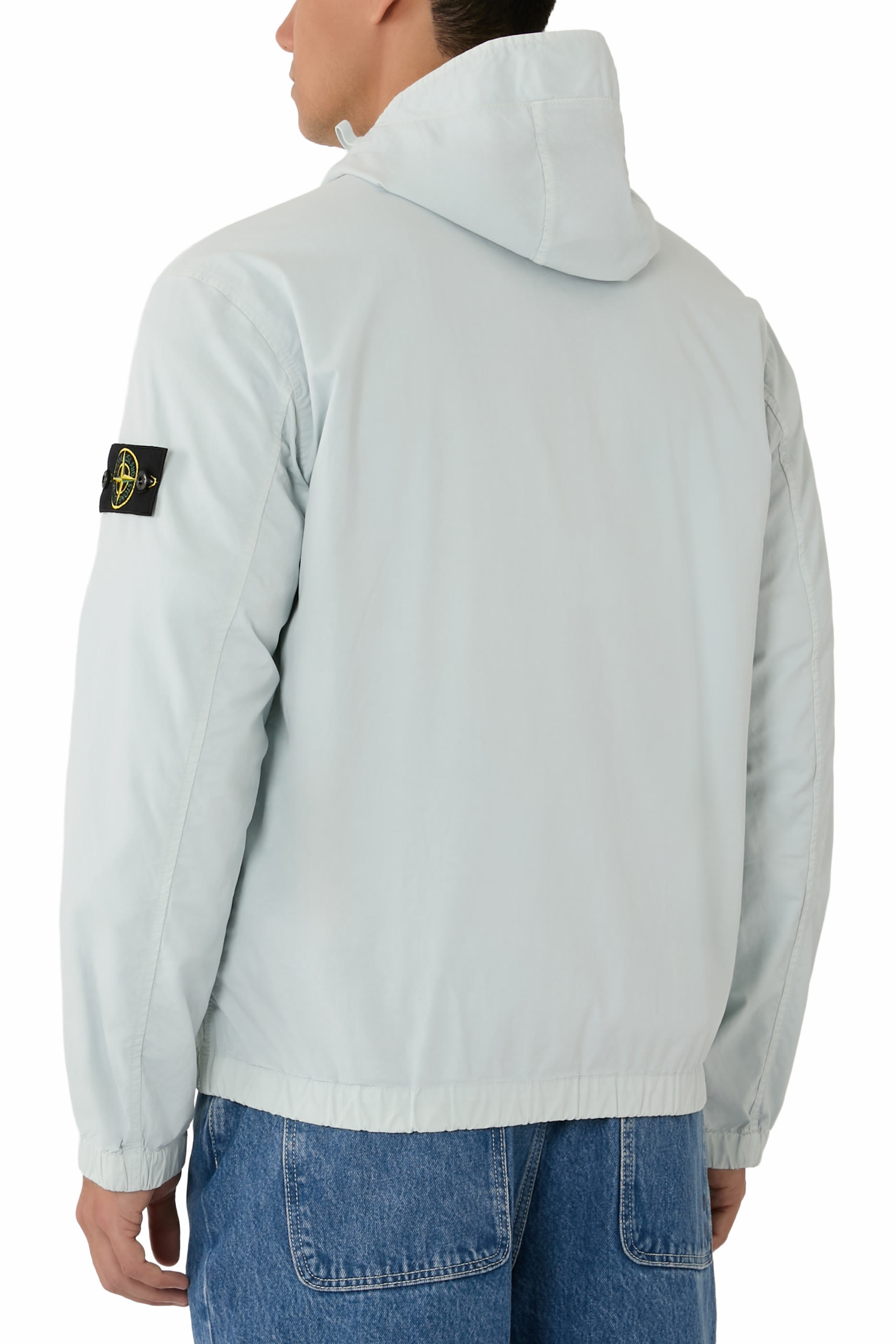 جاكيت بغطاء رأس ورقعة شعار الماركة