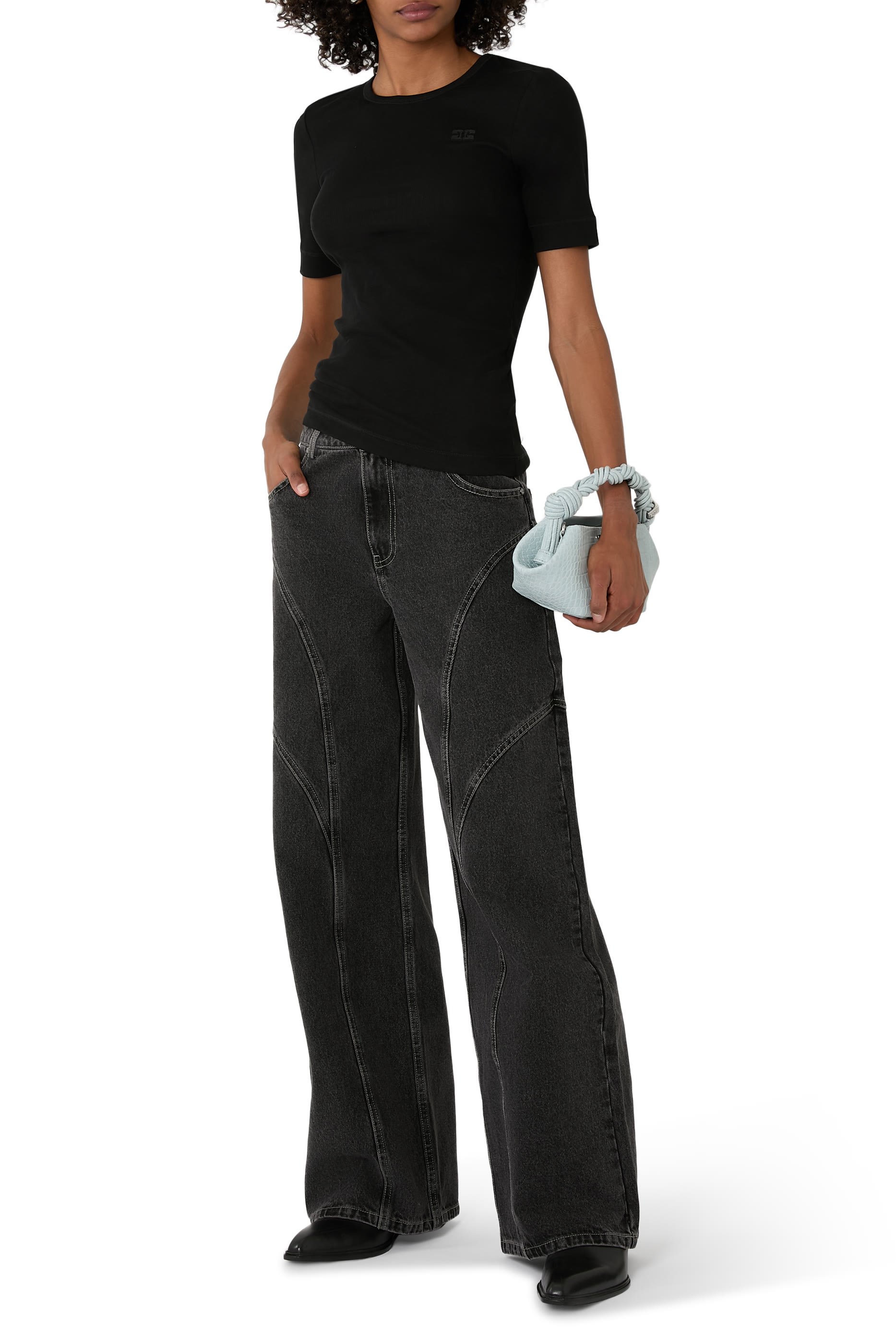 Soft Cotton Rib Short Sleeve T-Shirt 