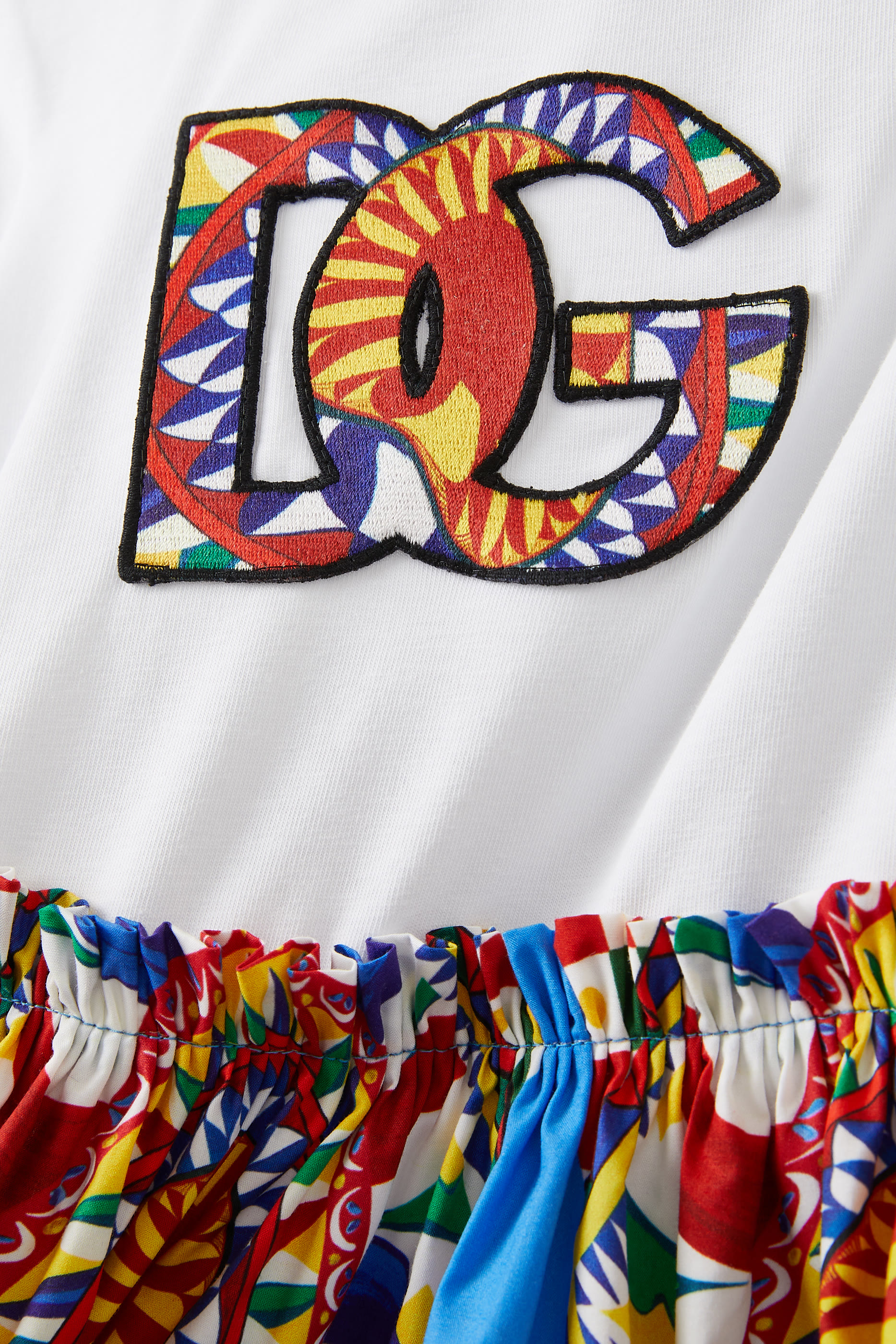 فستان للأطفال برقعة وطبعة كاريتو