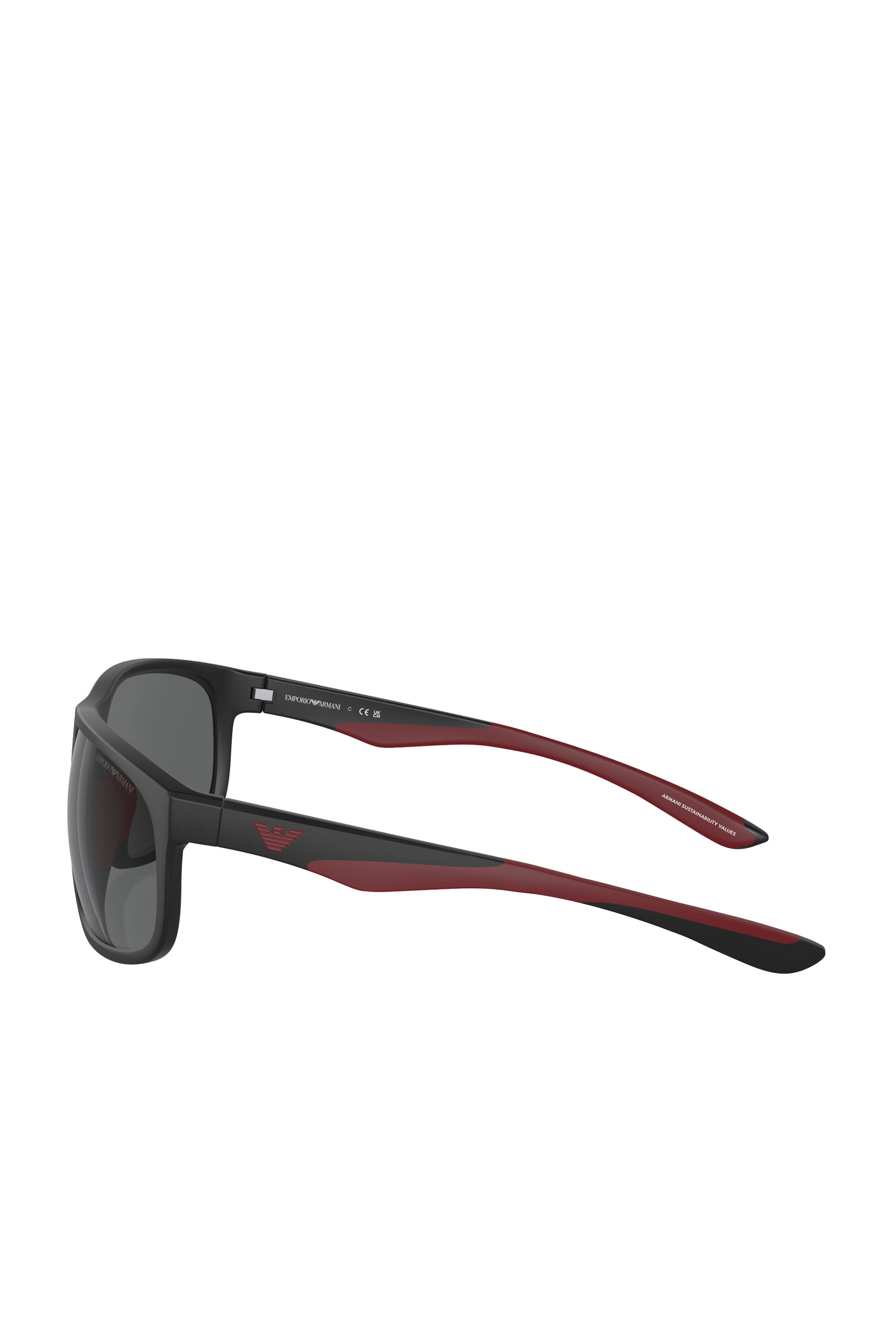 Men's D-Frame Sunglasses in Black with Dark Grey Lenses