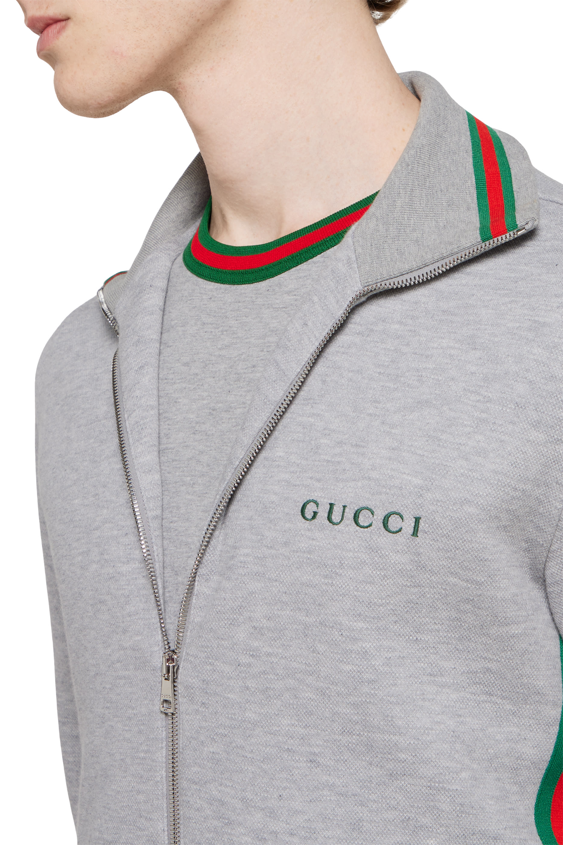 Cotton Piqué Double Zip Jacket