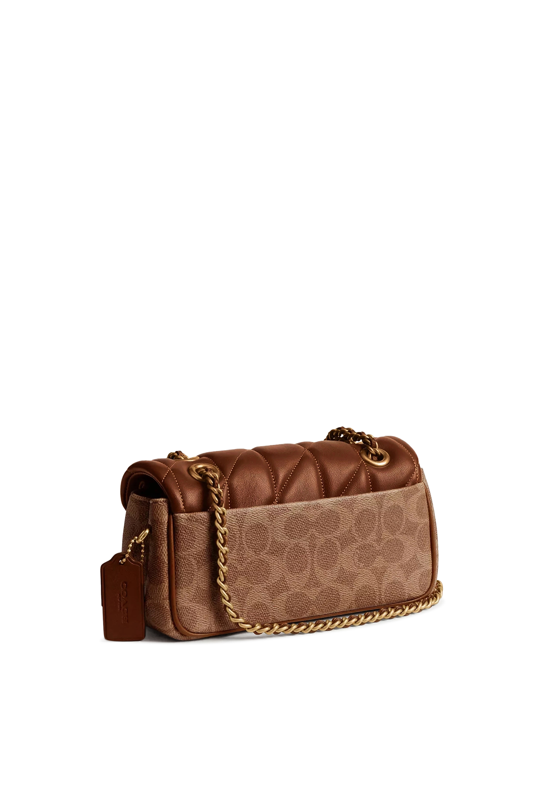 حقيبة كتف تابي 20 مبطنة قنب بنقشة شعار الماركة