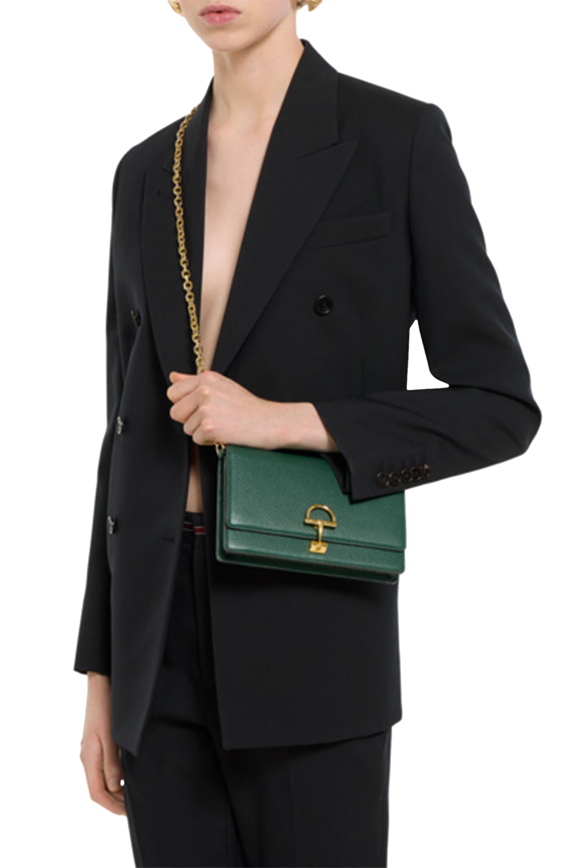 محفظة بنصف حلية لجام حصان وحمالة سلسلة