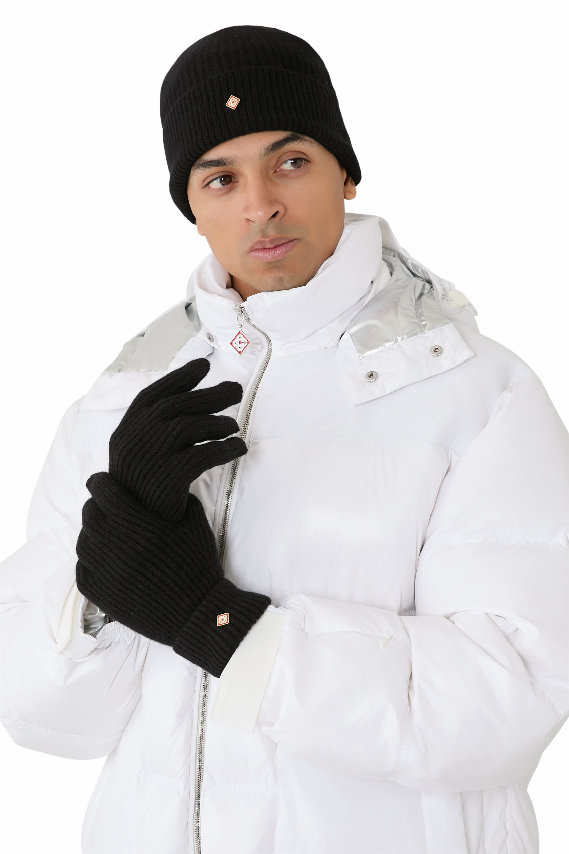 قبعة بيني نسيج صوف مضلع