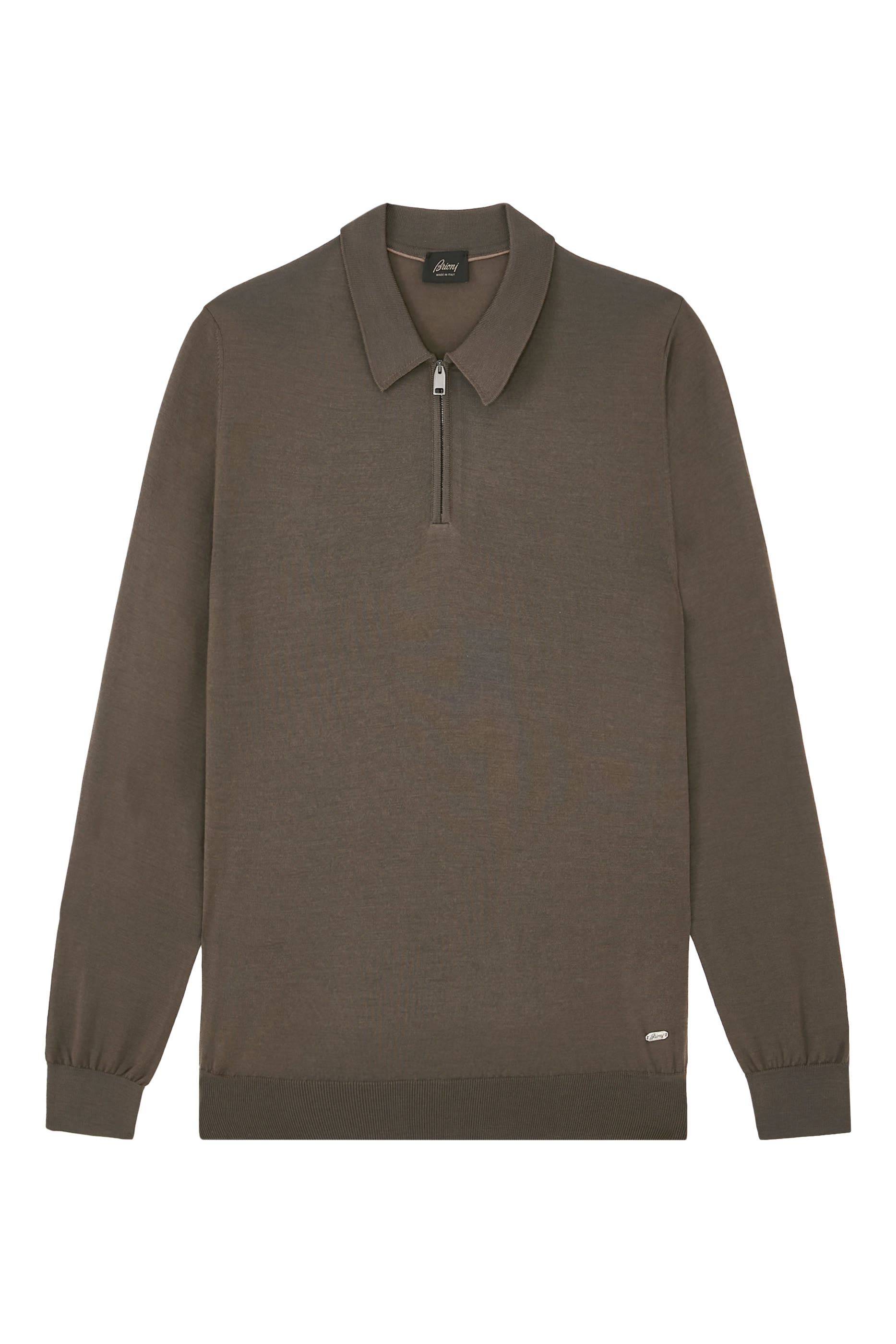 قميص بولو بأكمام طويلة مزيج حرير