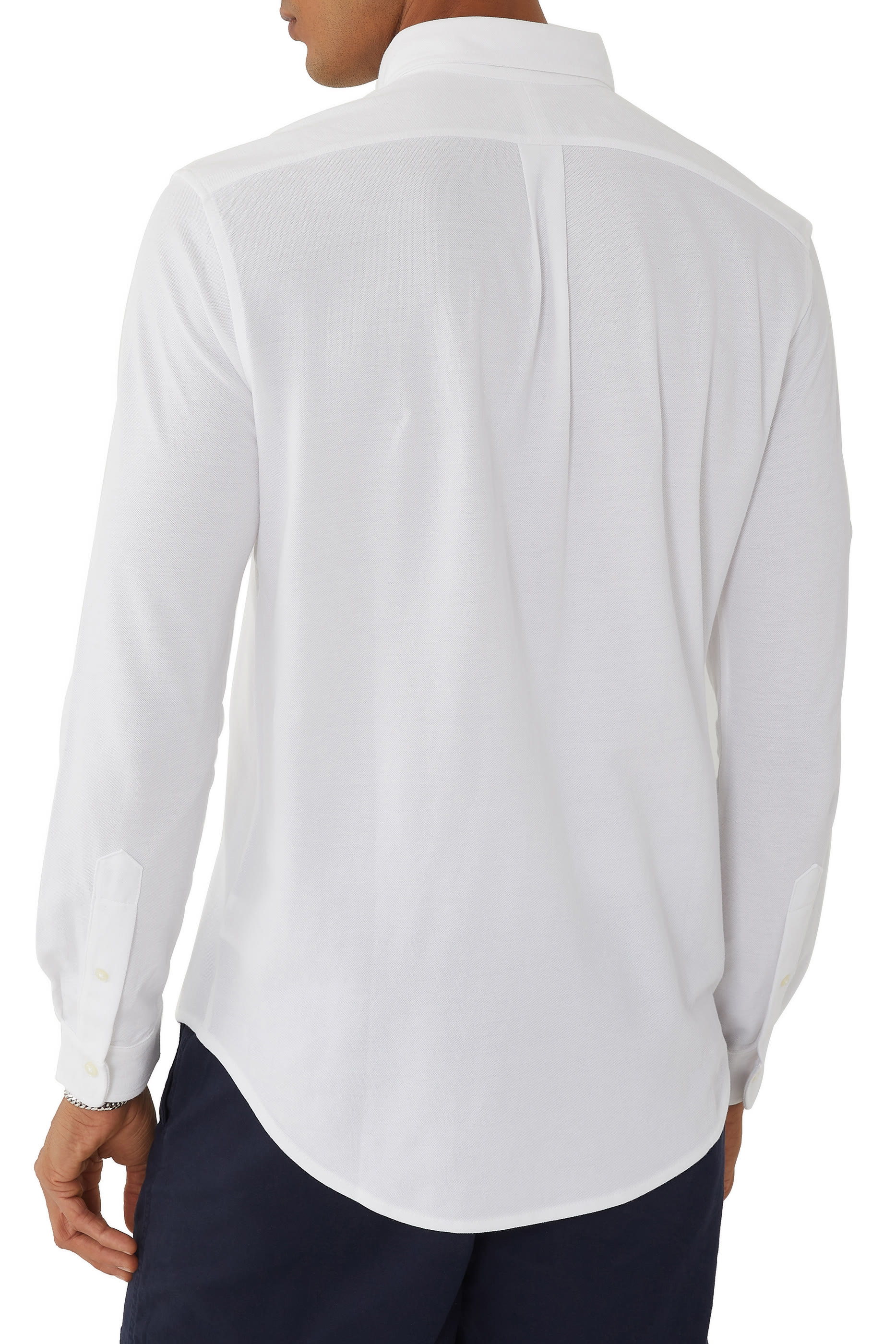 قميص قطن مطرز بشعار الماركة