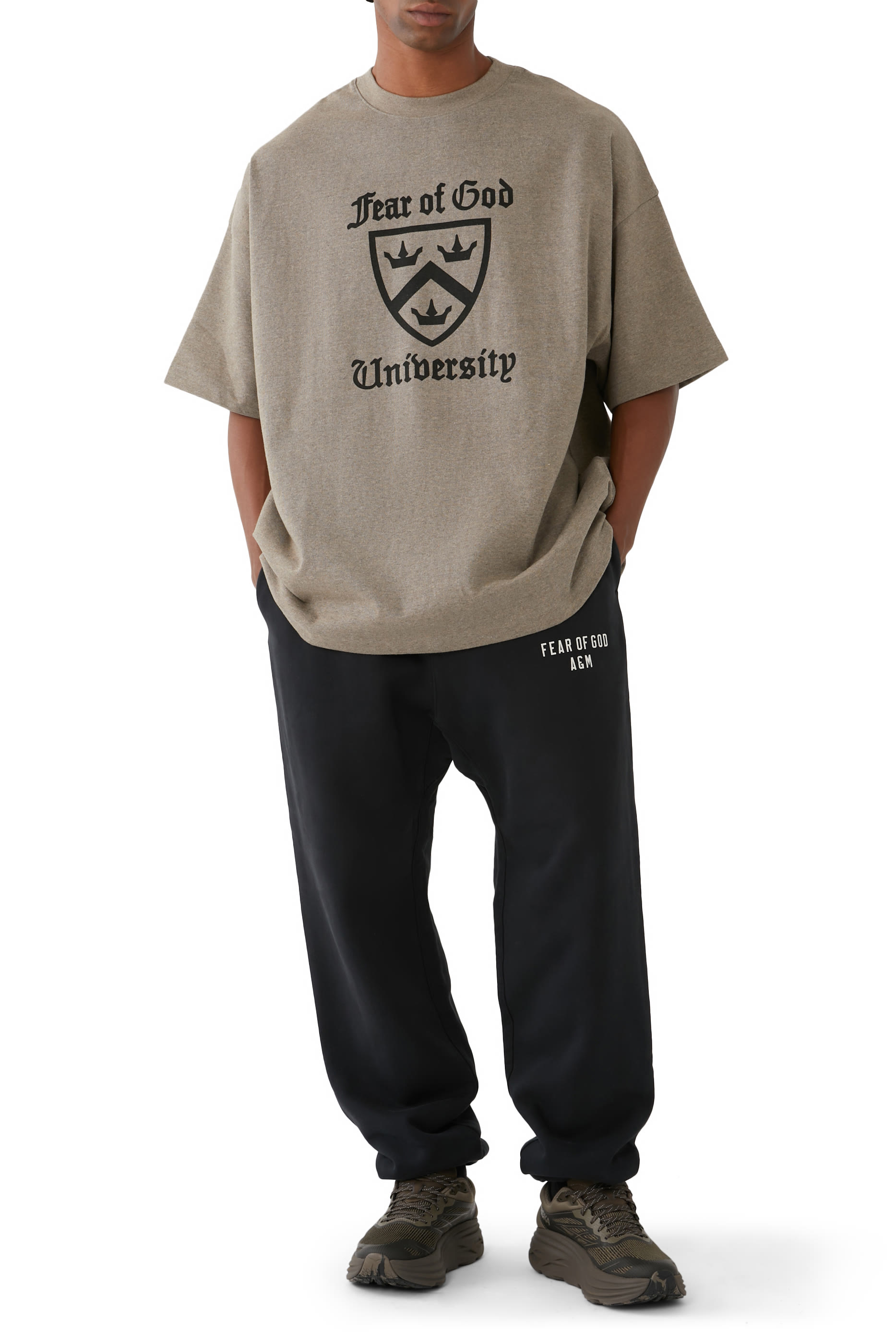 تيشيرت اسنشالز بياقة ضيقة ثقيل الوزن