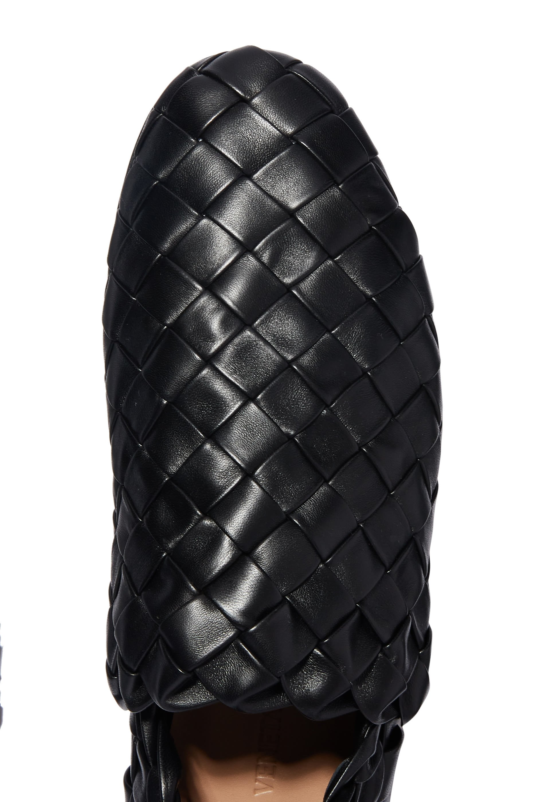 حذاء سهل الإرتداء جلد بتصميم مجدول