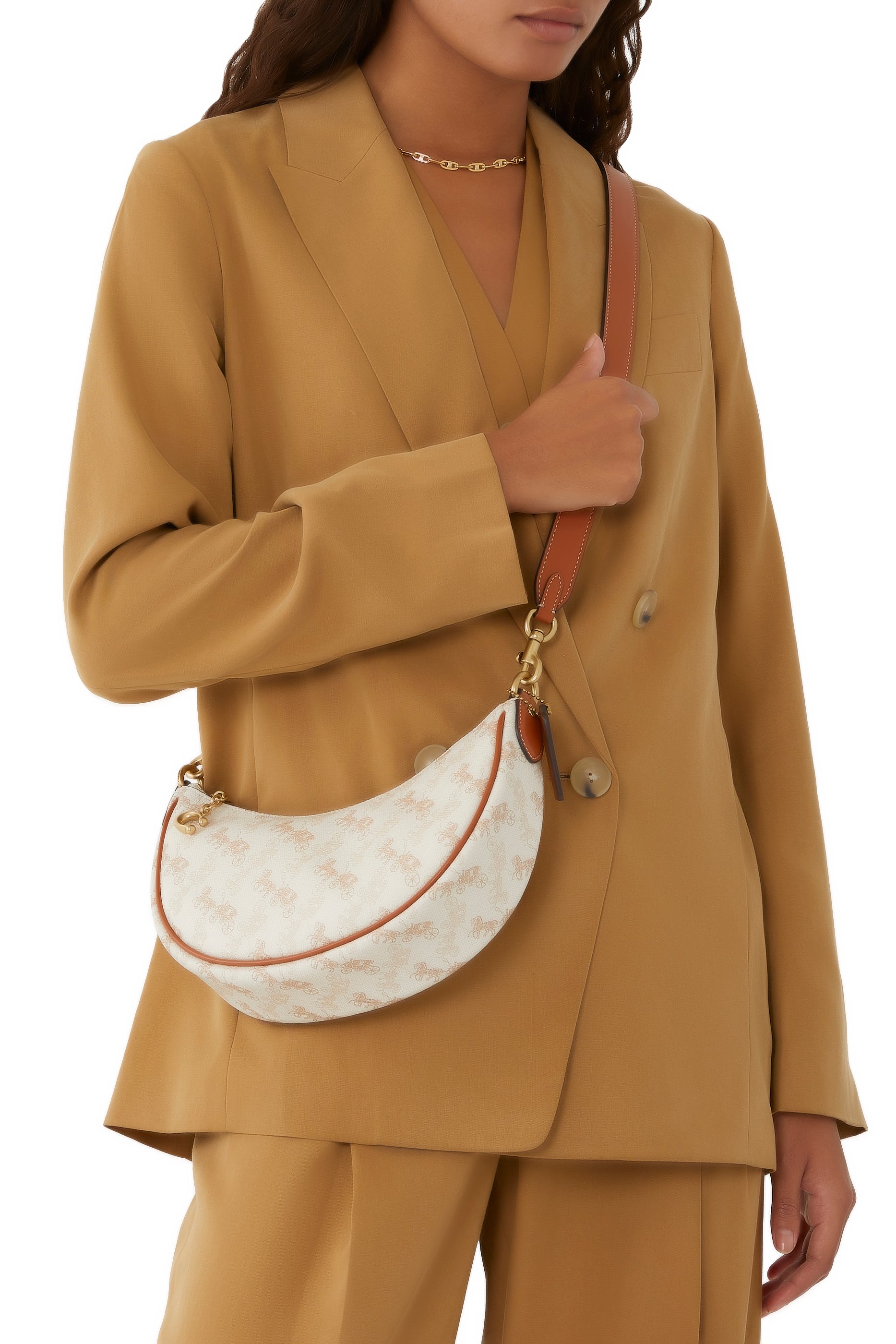 حقيبة كتف ميرا بطبعة حصان وعربة