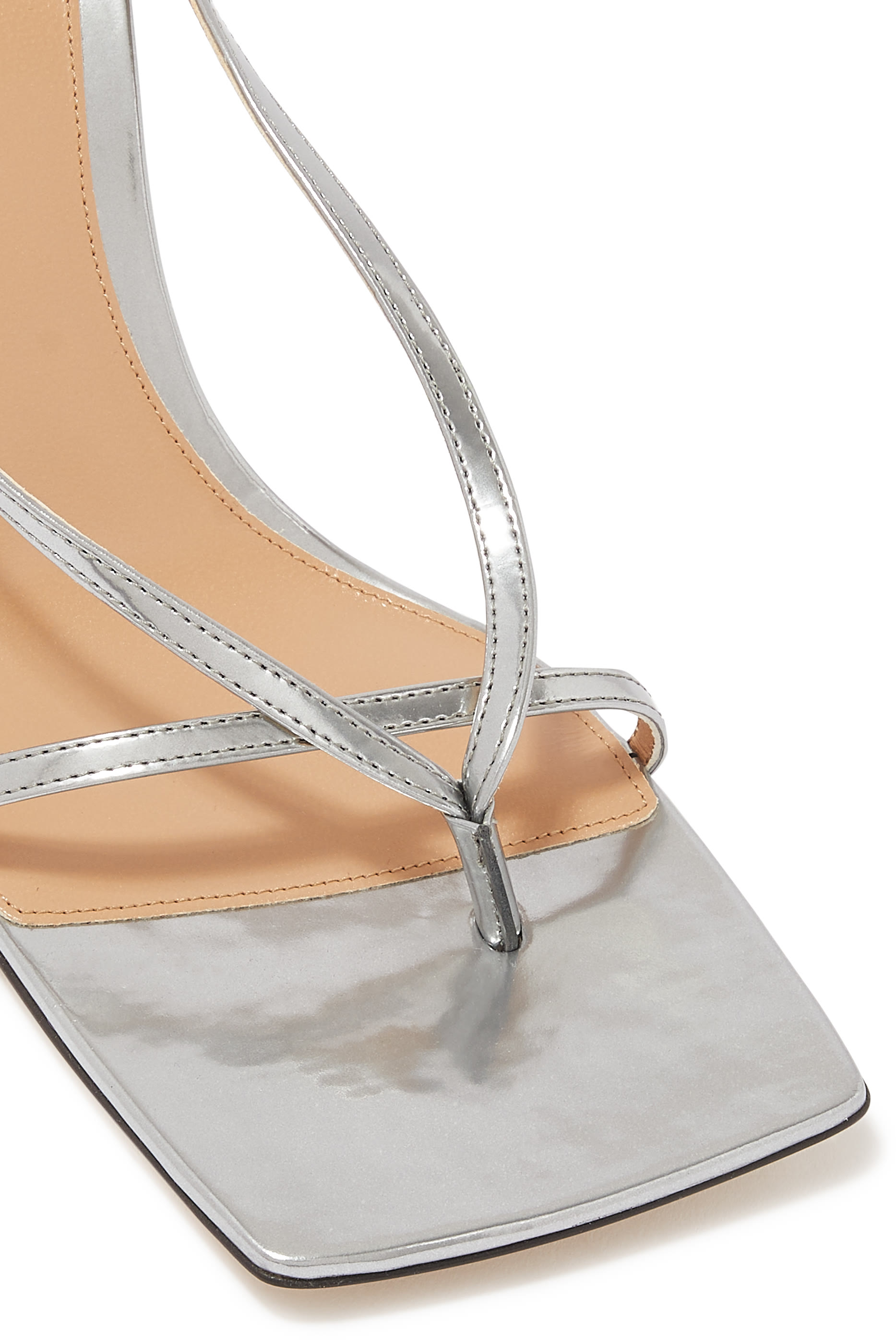 صندل مطاطي جلد بسيور وكعب مقاس 90 مم