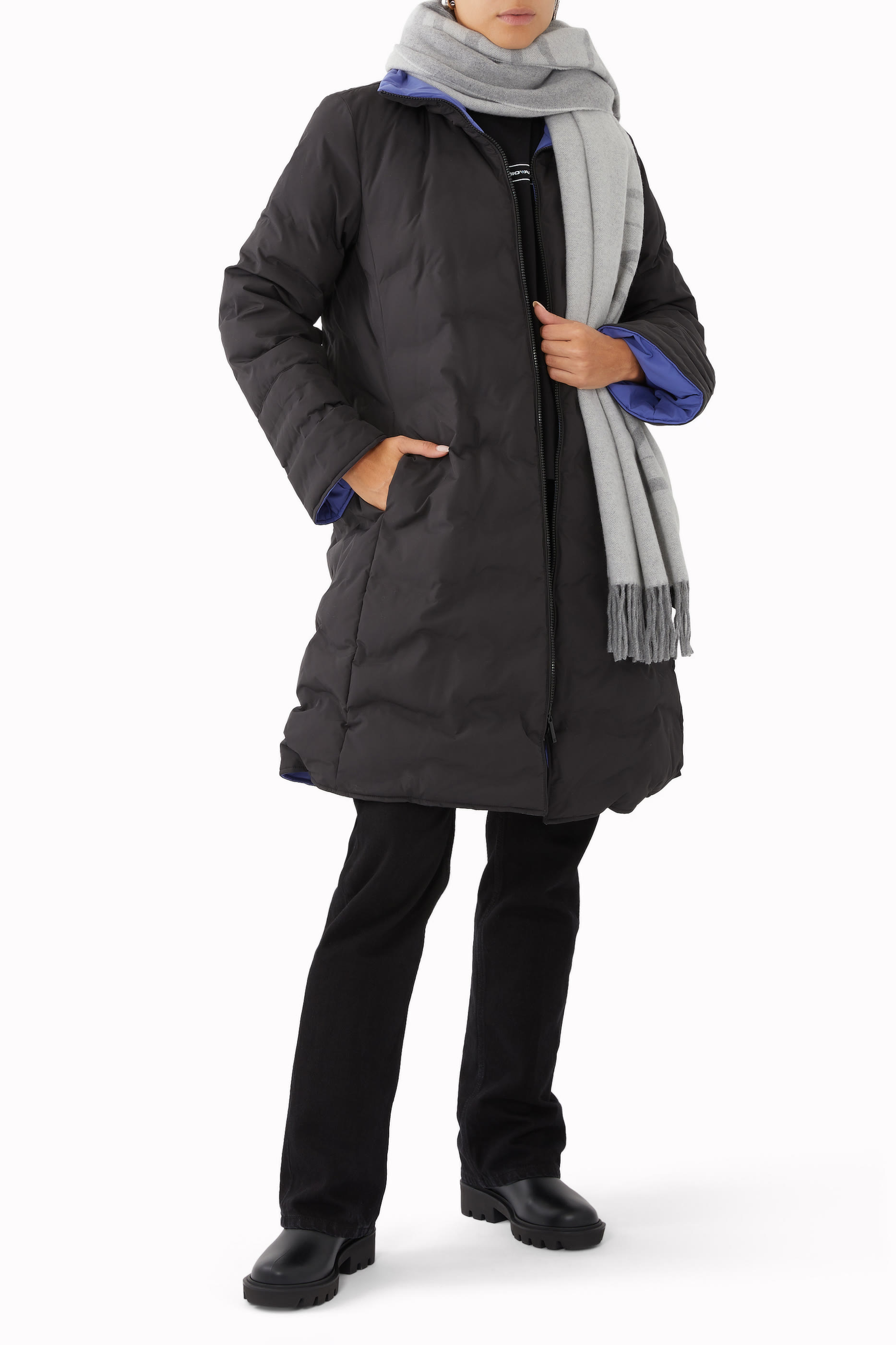 معطف او تي دابليو بوجهين وتصميم مبطن