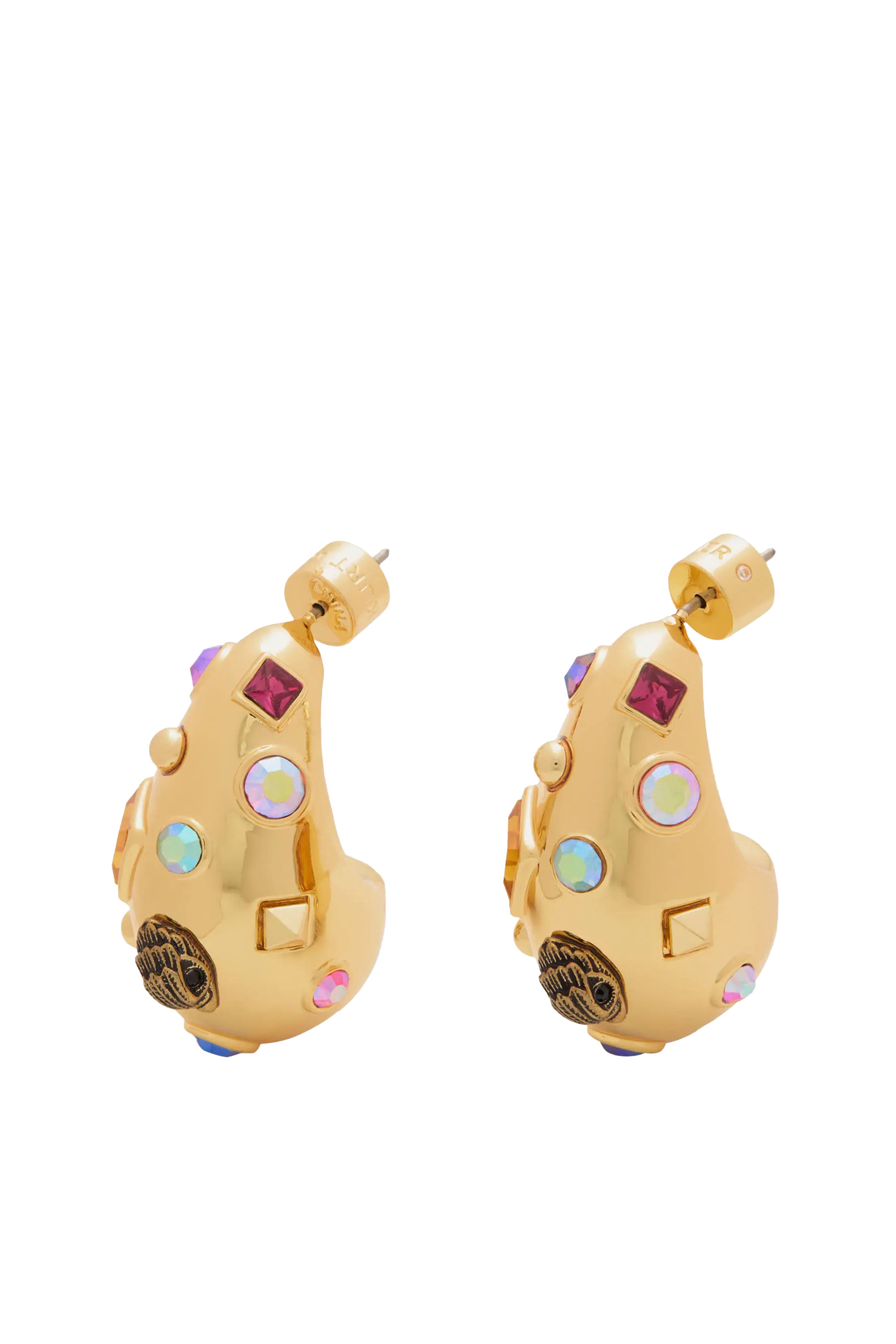 أقراط كبيرة مرصعة بأحجار كريستال مختلفة