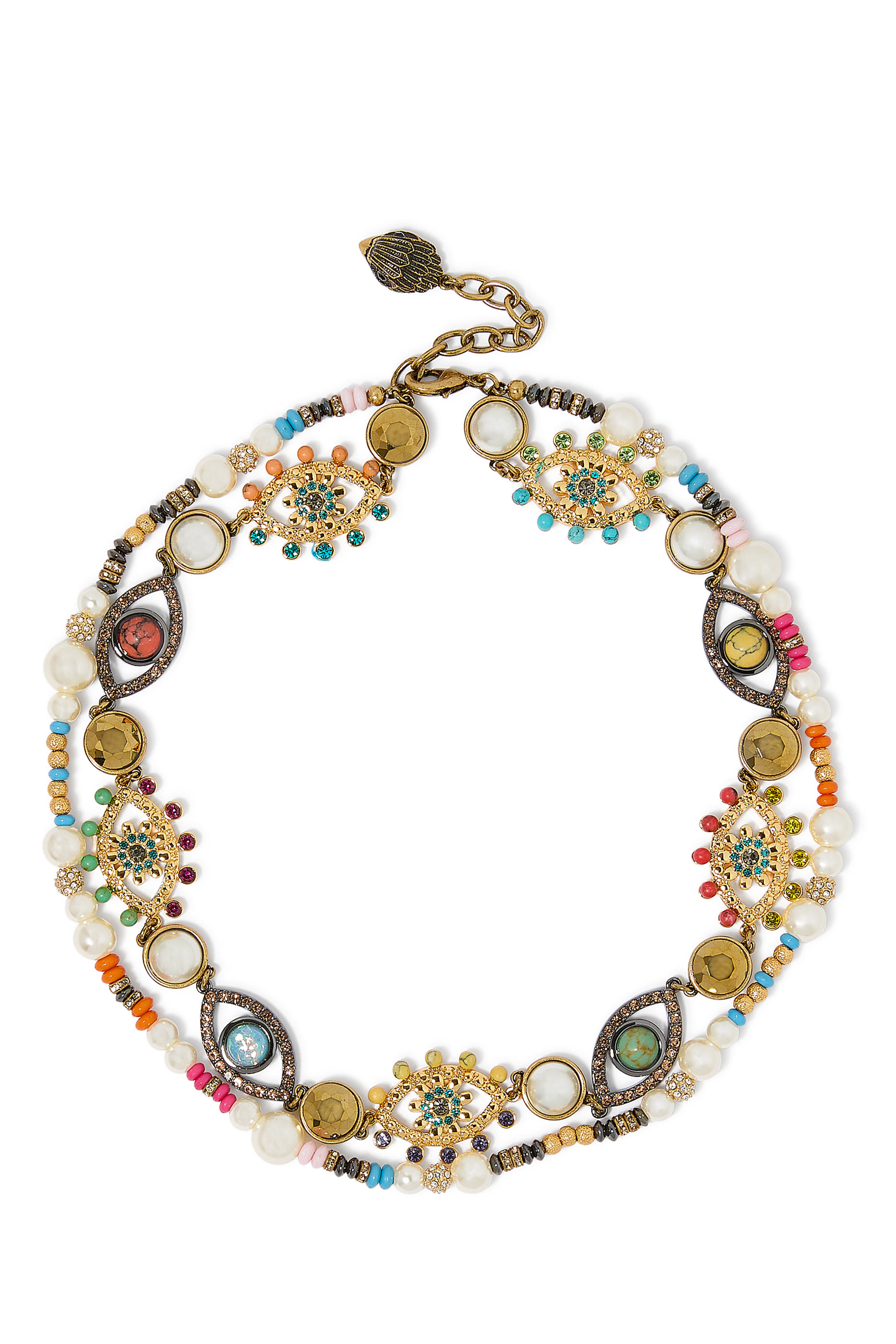 قلادة بطبقتين وحلي بتصميم عين حسود