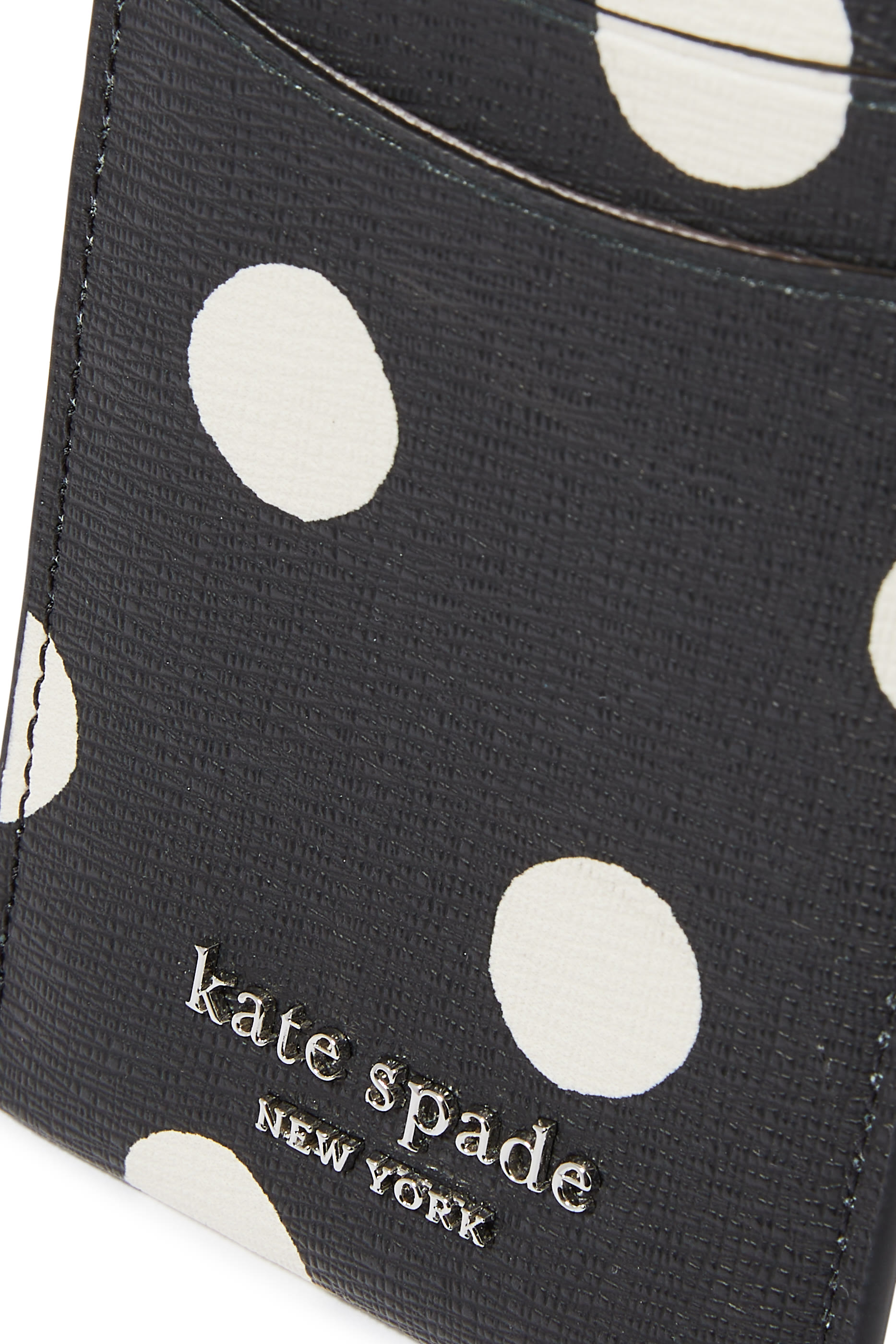 حافظة بطاقات بشعار الماركة جلد