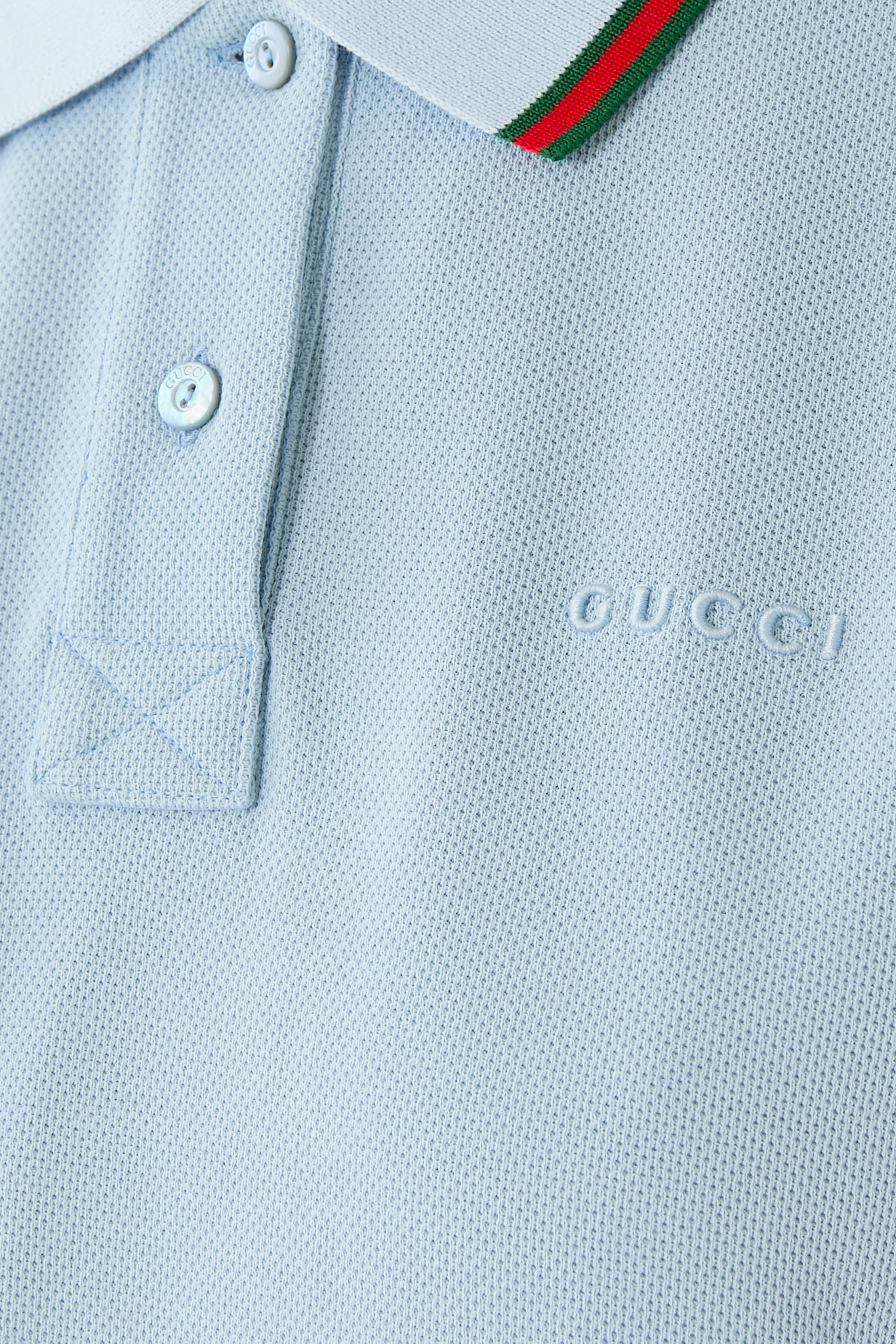 قميص بولو بشريط ويب قطن بيكيه