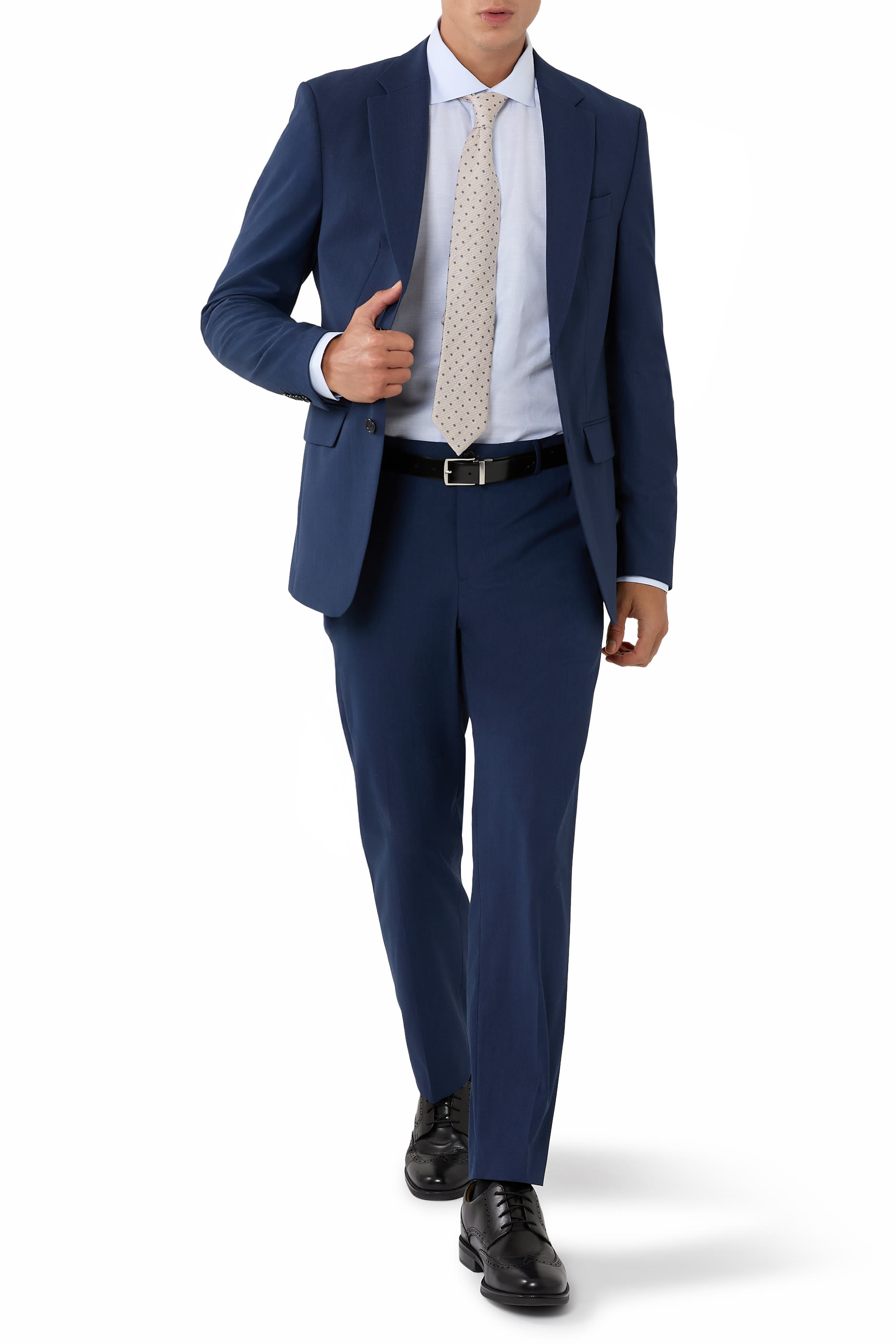 قميص شبه سادة قطن وكتان