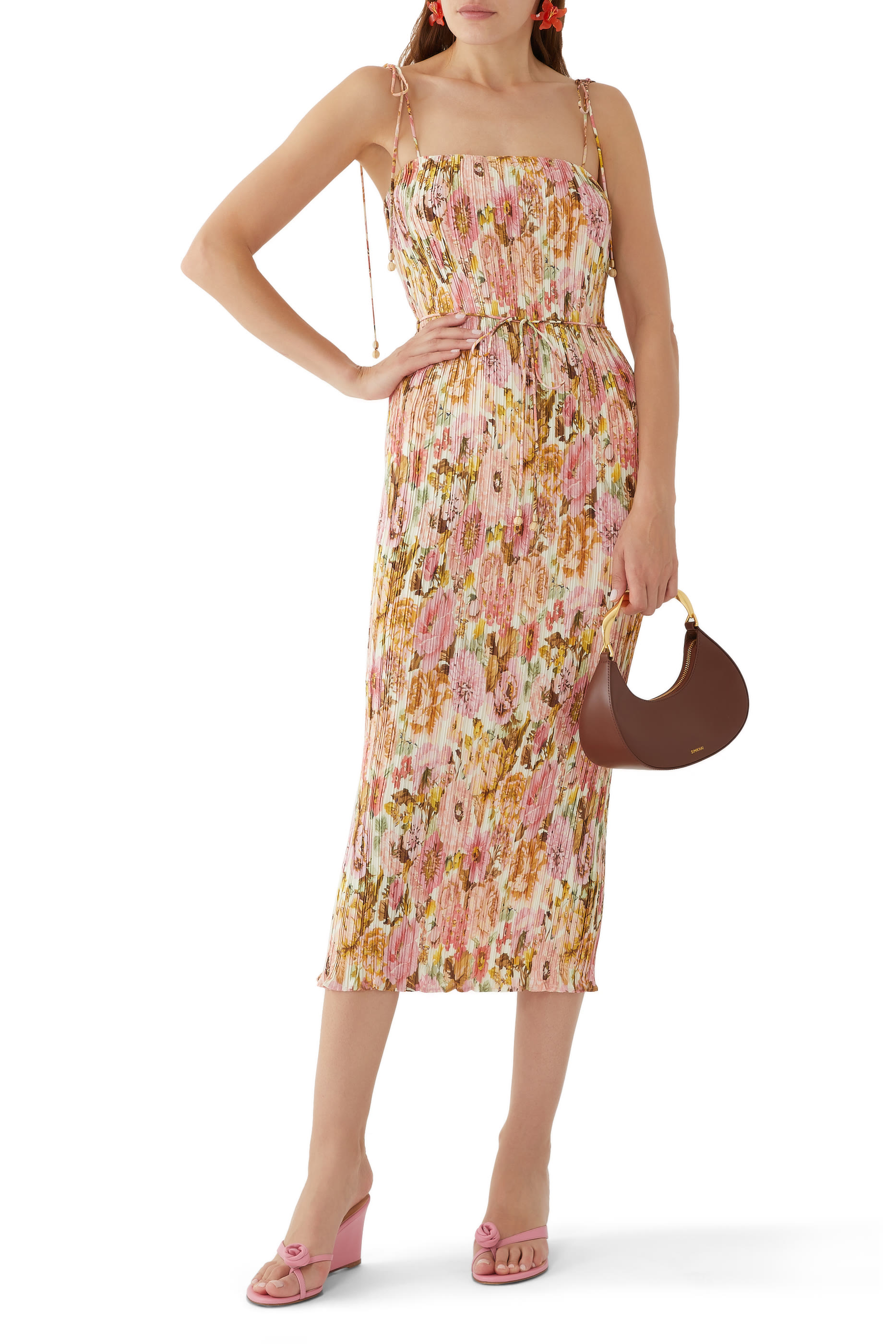 فستان جولدن سهل الإرتداء بطيات