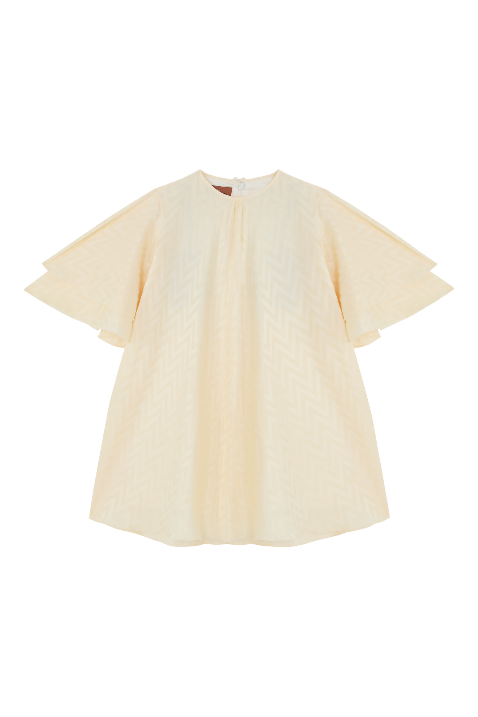 فستان قصير بنقشة خطوط متعرجة جاكار للأطفال