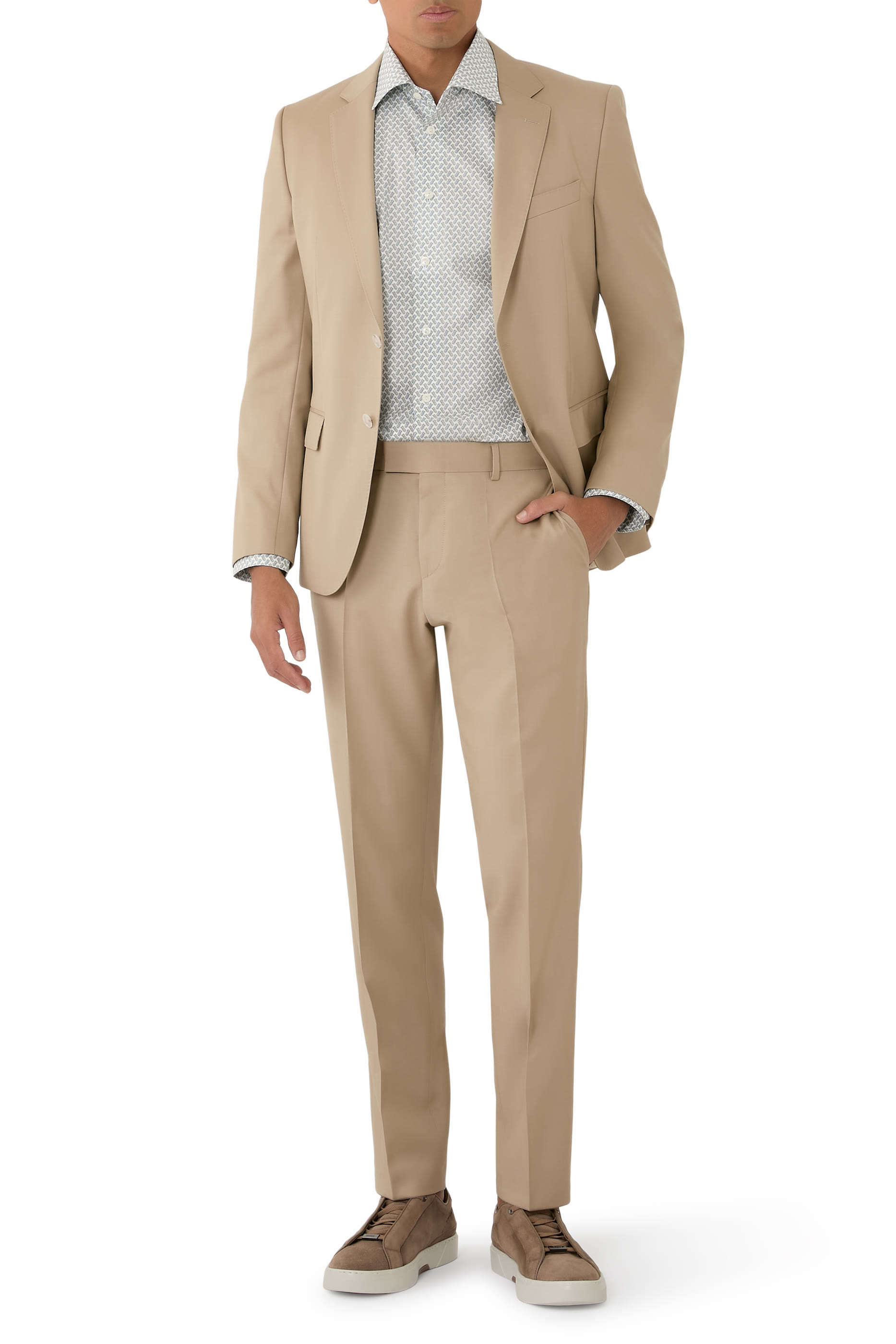 قميص بنقشة تويل مميز للماركة 