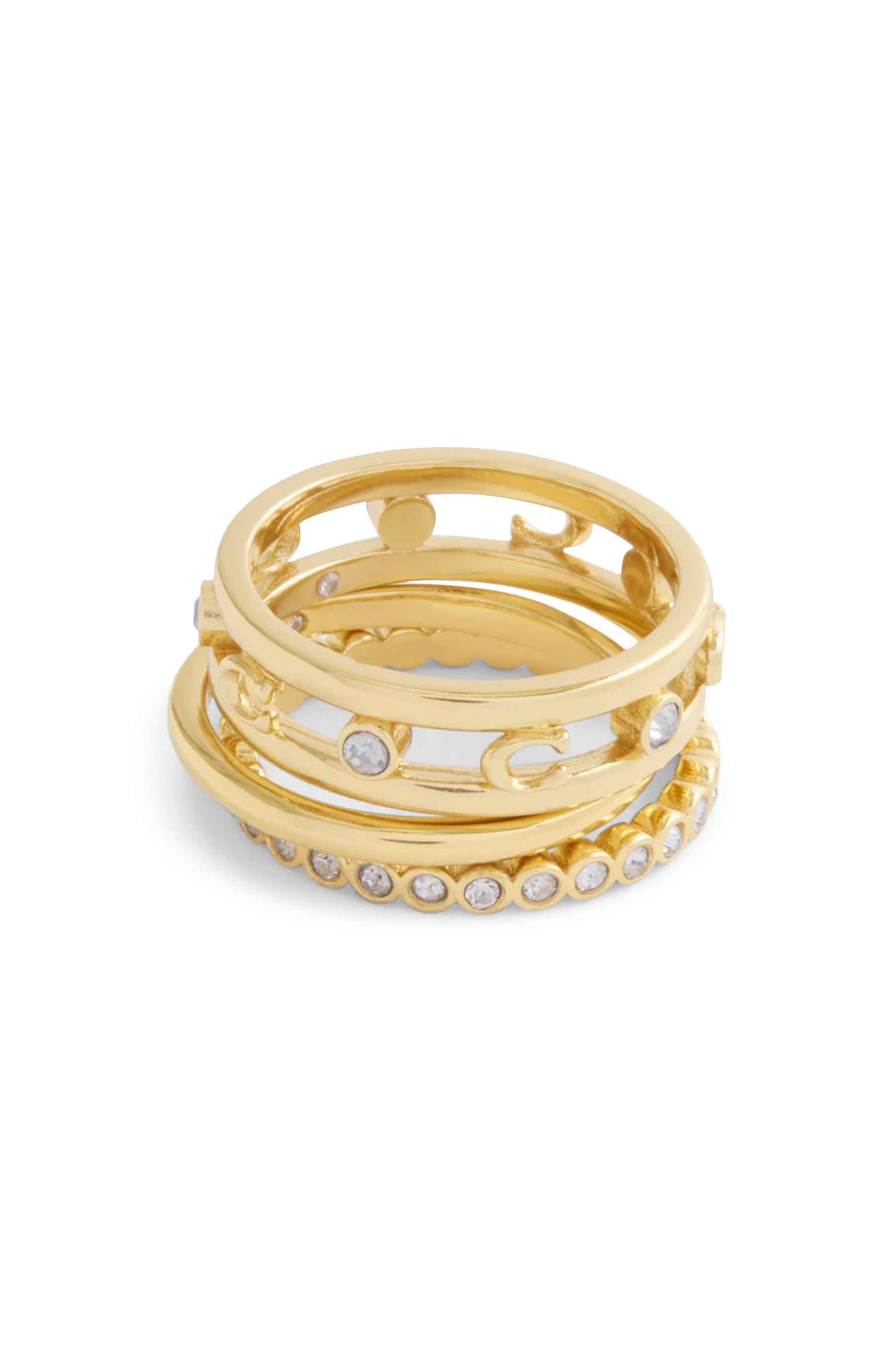 طقم خواتم مفتوحة بشعار الماركة