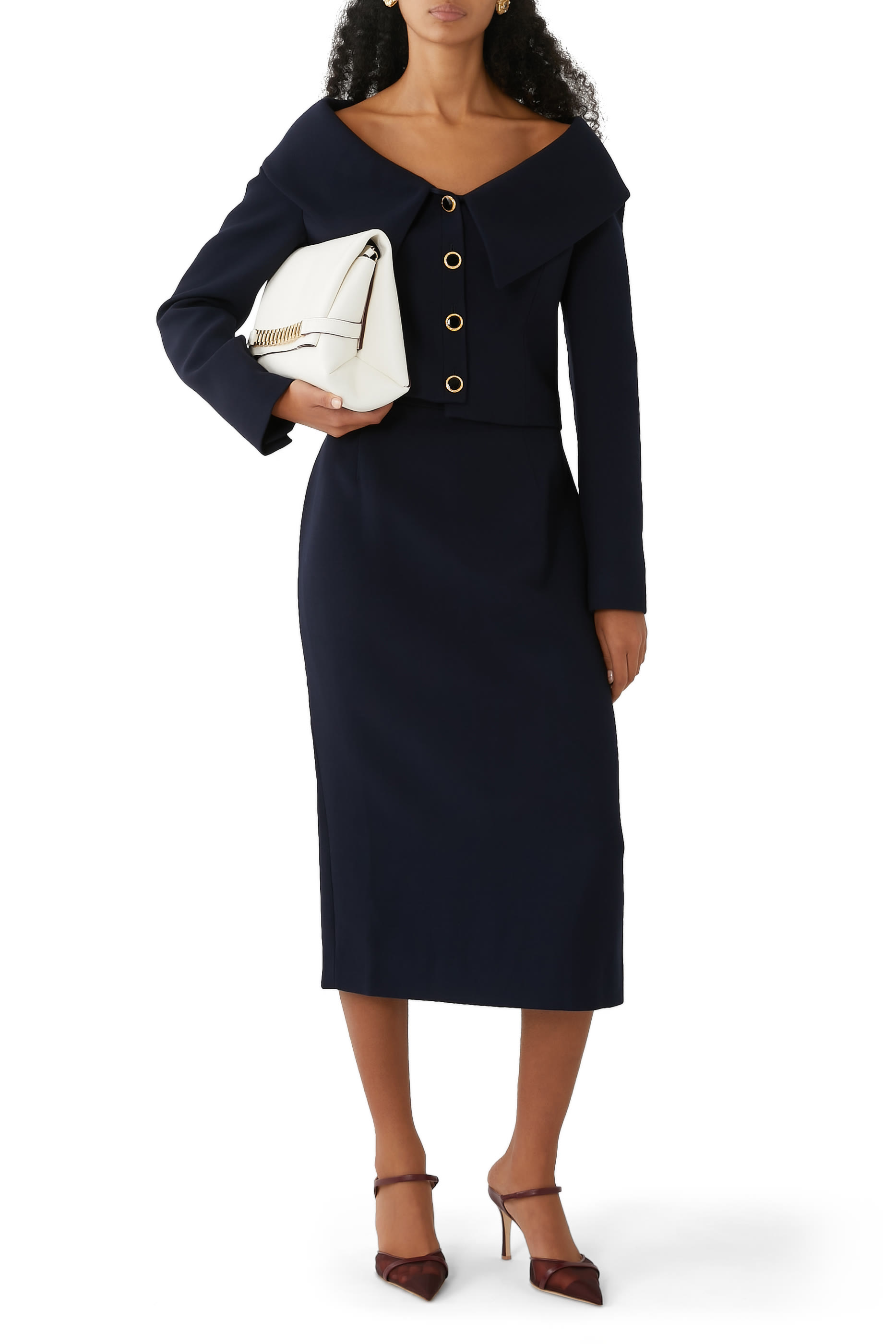 تنورة متوسطة الطول صوف