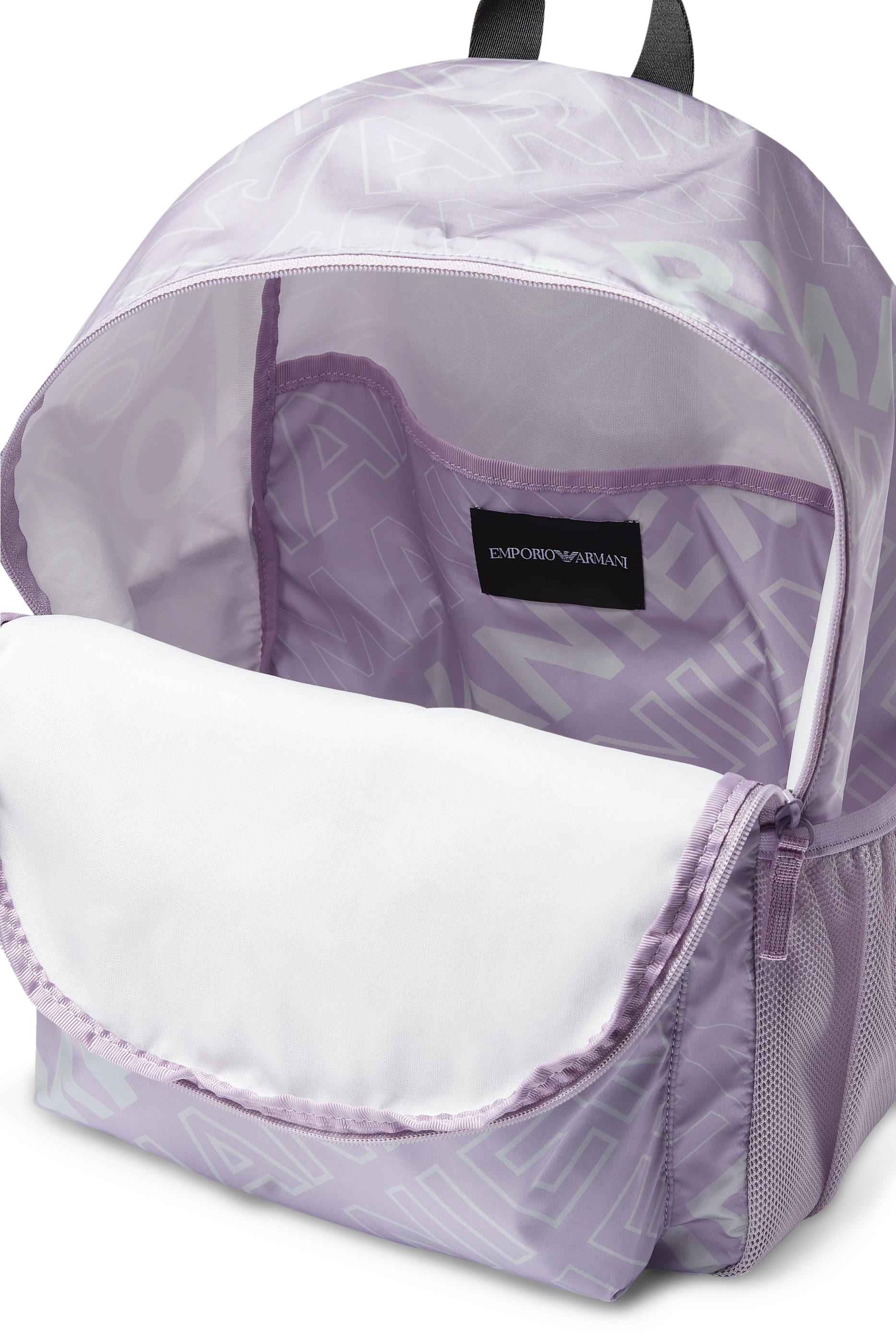 حقيبة ظهر نايلون بطبعة حروف شعار الماركة بالكامل