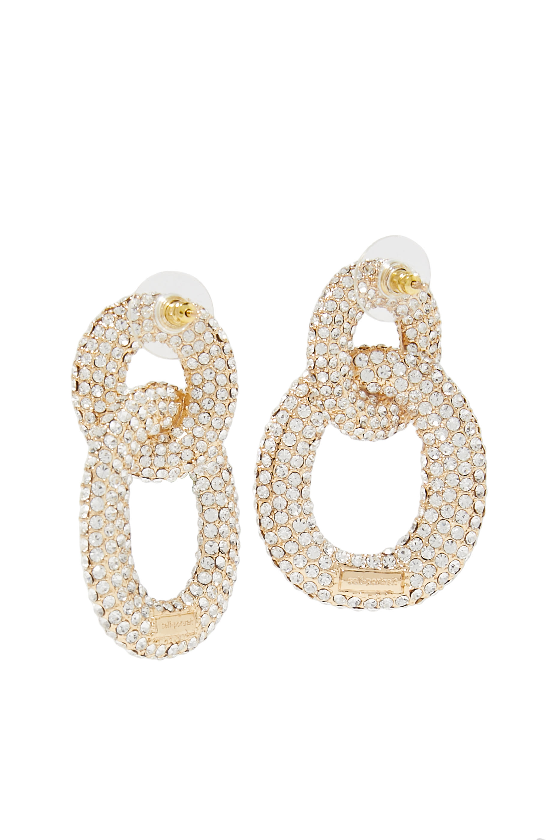 أقراط بحلقات مرصعة بكريستال