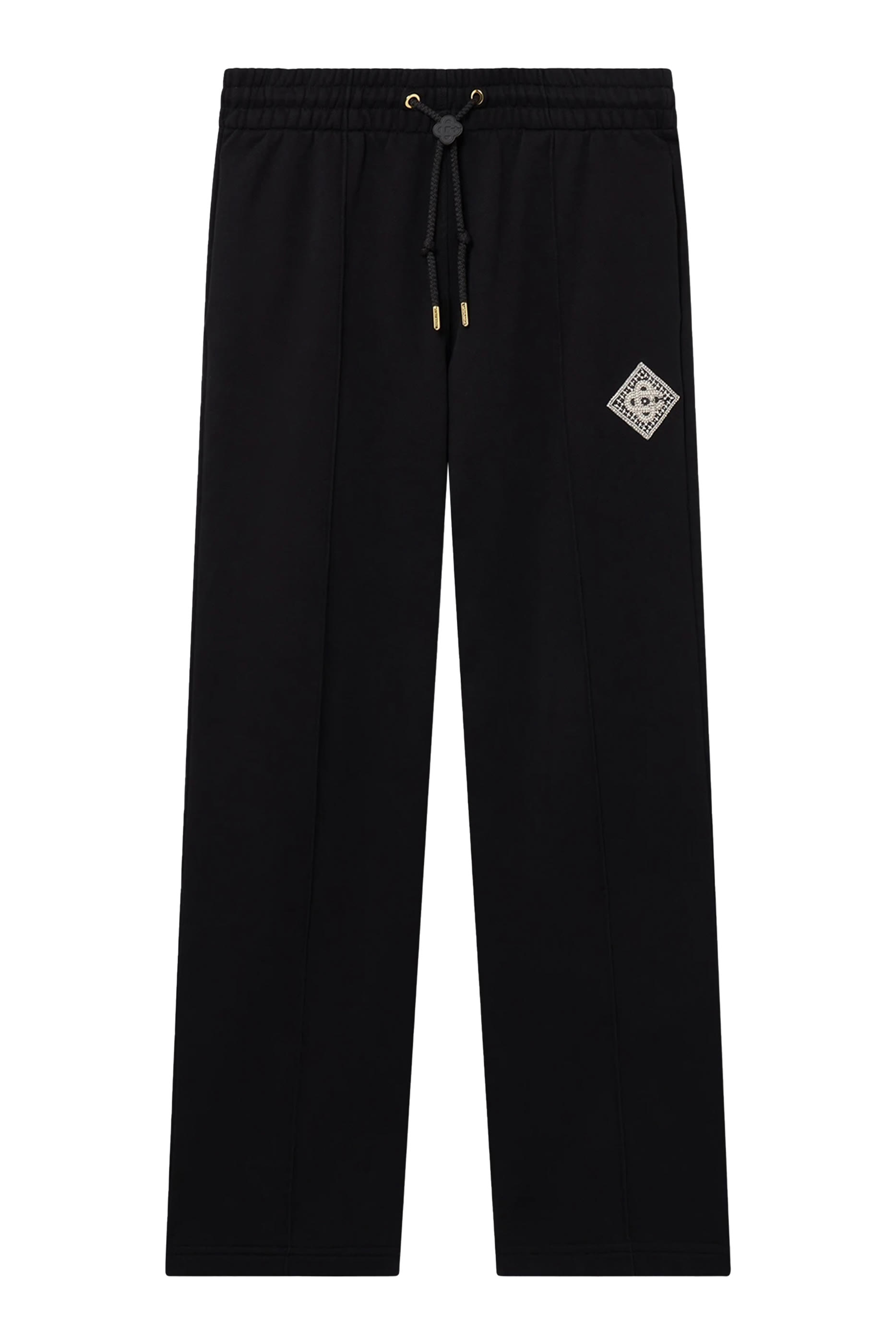 بنطال رياضي برقعة مزينة بلؤلؤ وأحجار براقة