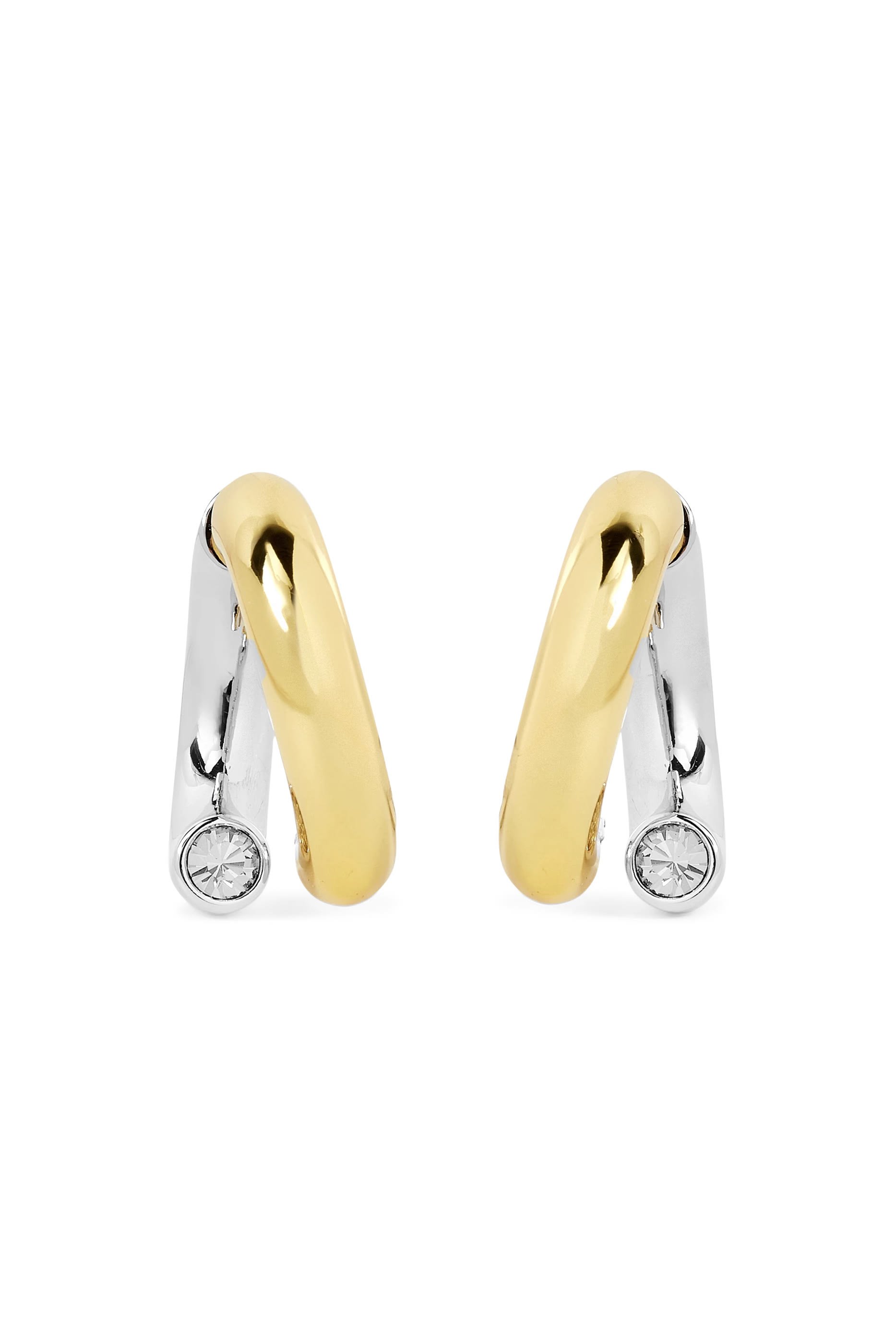 أقراط مونرو بلونين، نحاس مطلي بذهب عيار 12 وكريستال