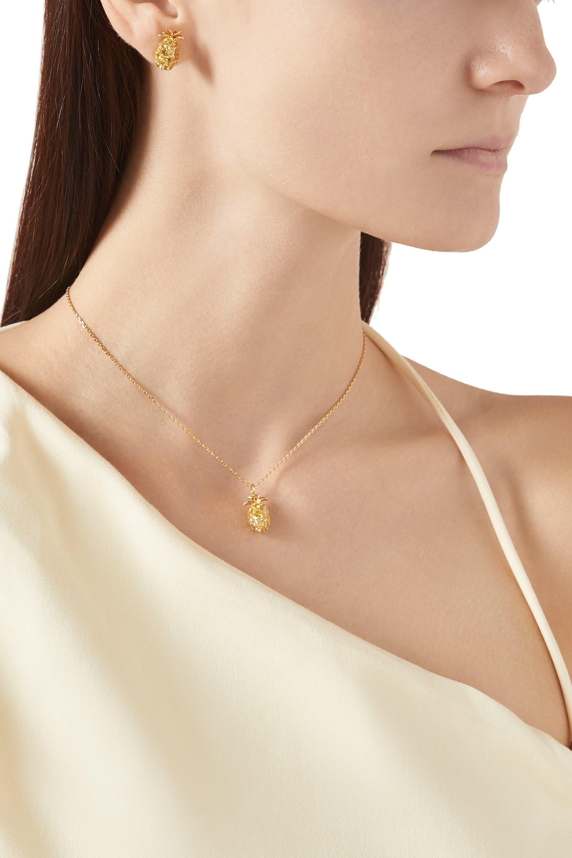 قلادة سويت تريجرز صغيرة مرصعة بأحجار زركونيا مكعبة، معدن مطلي