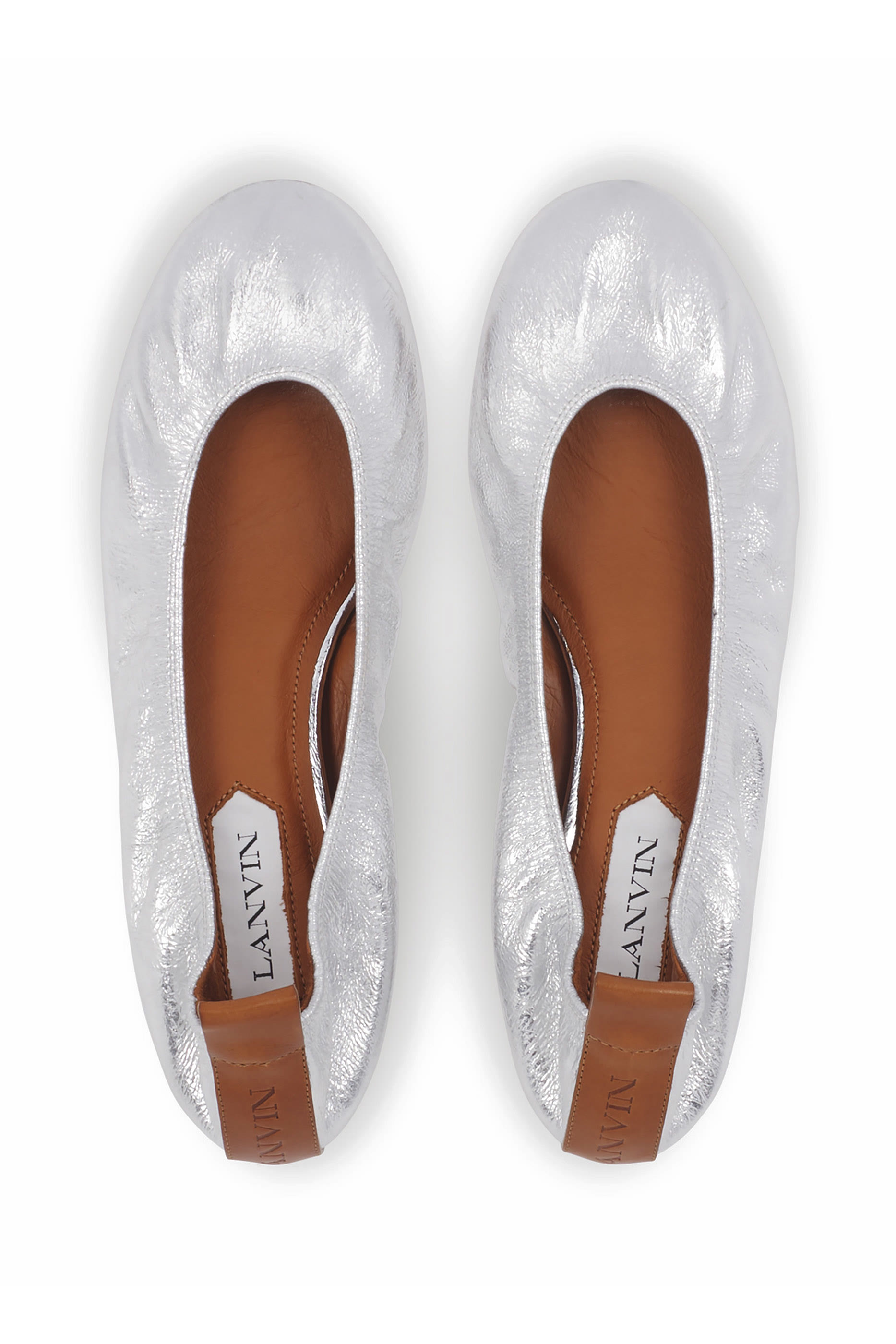 حذاء باليرينا بكعب مسطح جلد لامع