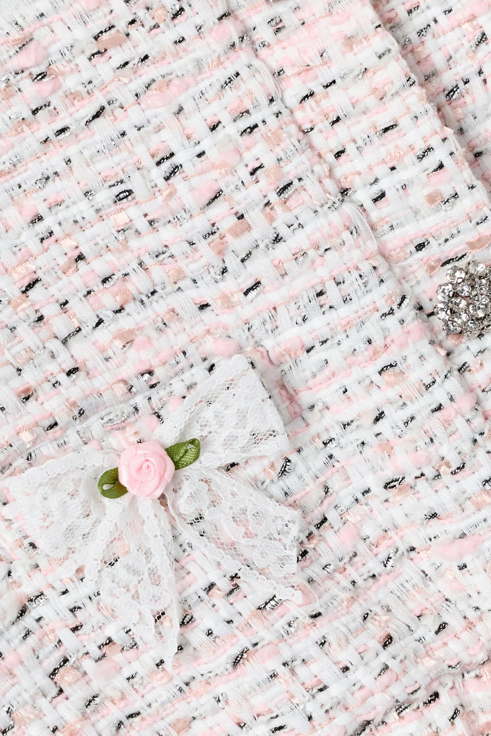 Kids Boucl&eacute; Lace Bow Jacket