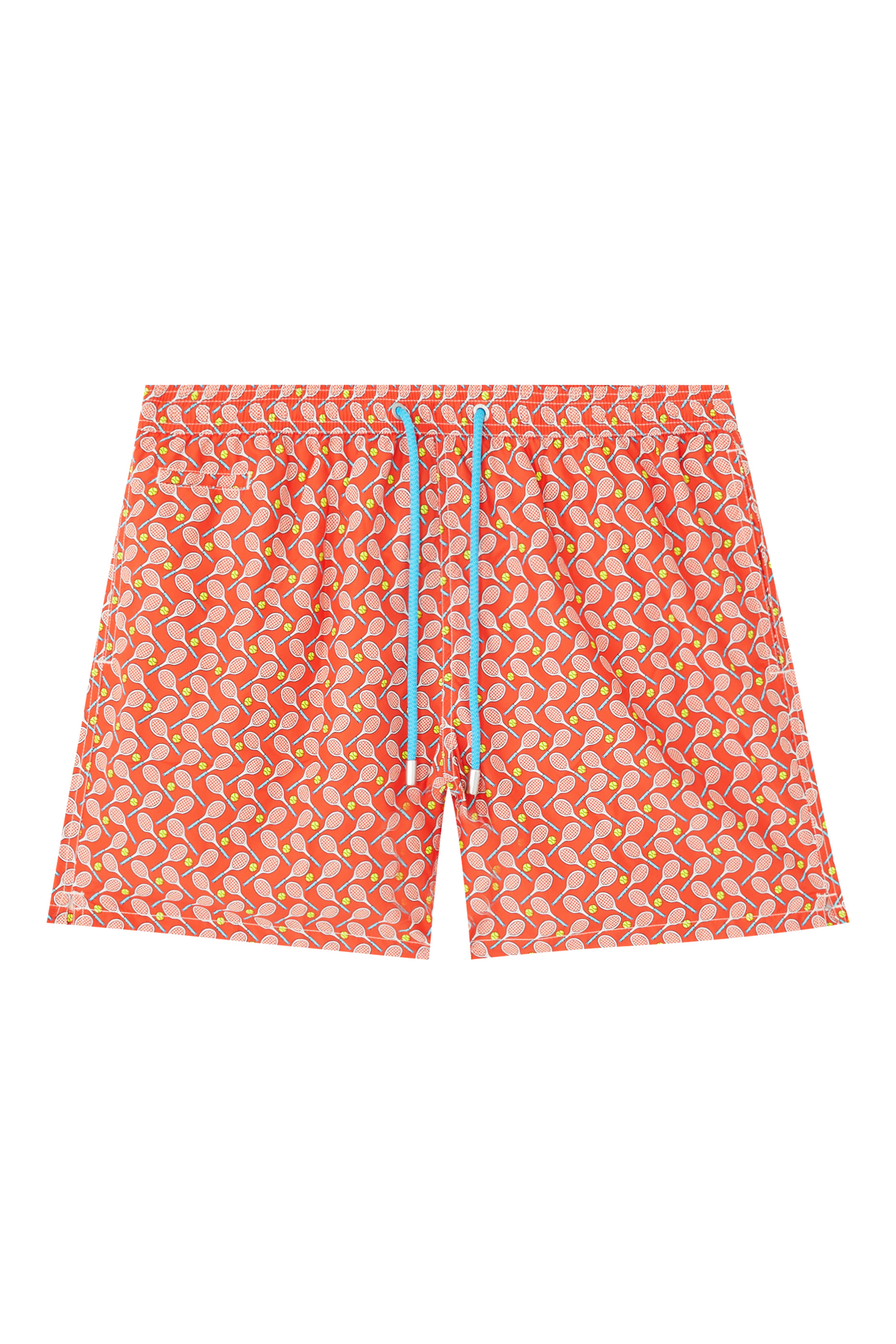 شورت سباحة لايتينج بنقشة مضارب تنس متقاطعة دقيقة