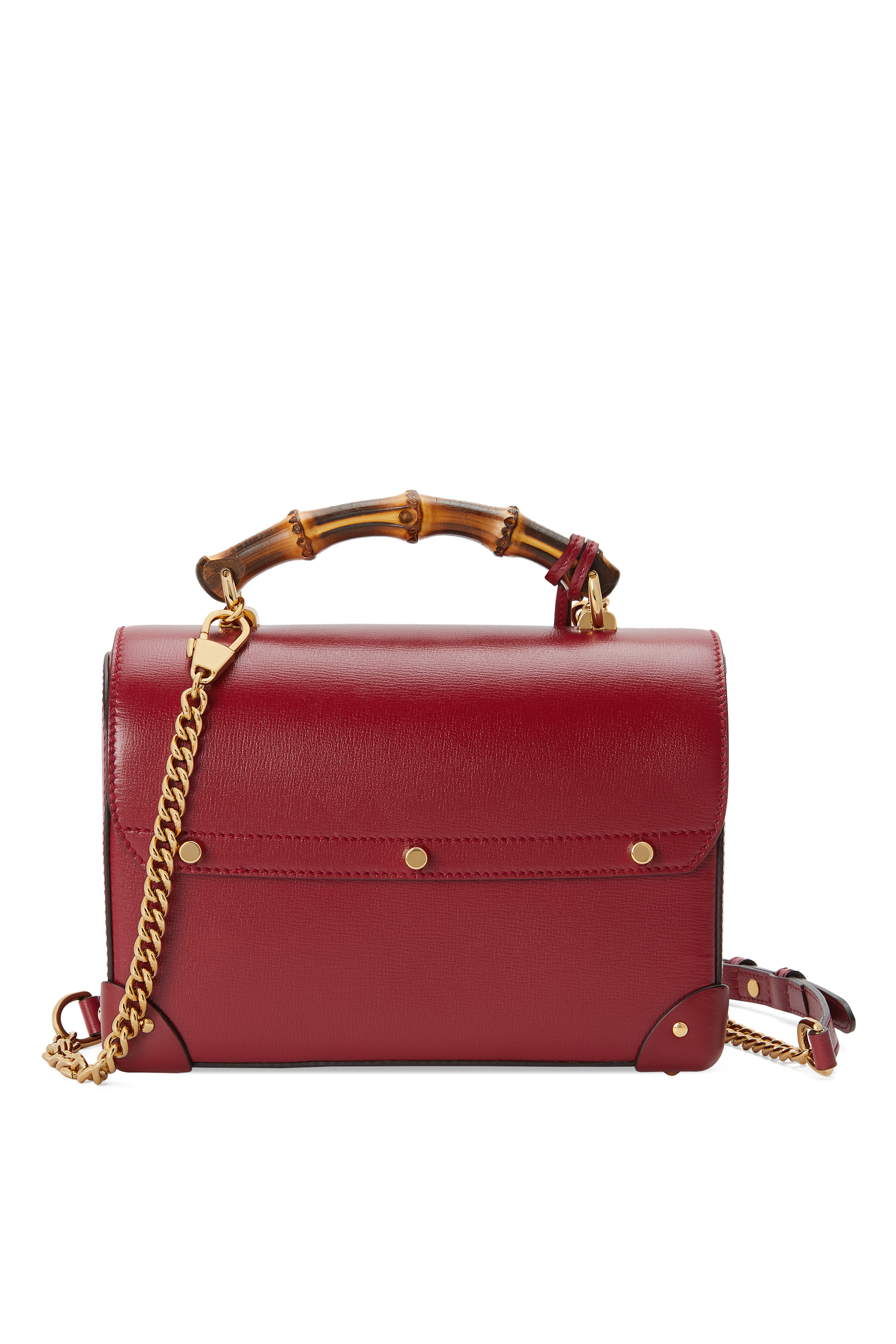 حقيبة كتف صغيرة بيد بامبو وشعار GG وقفل