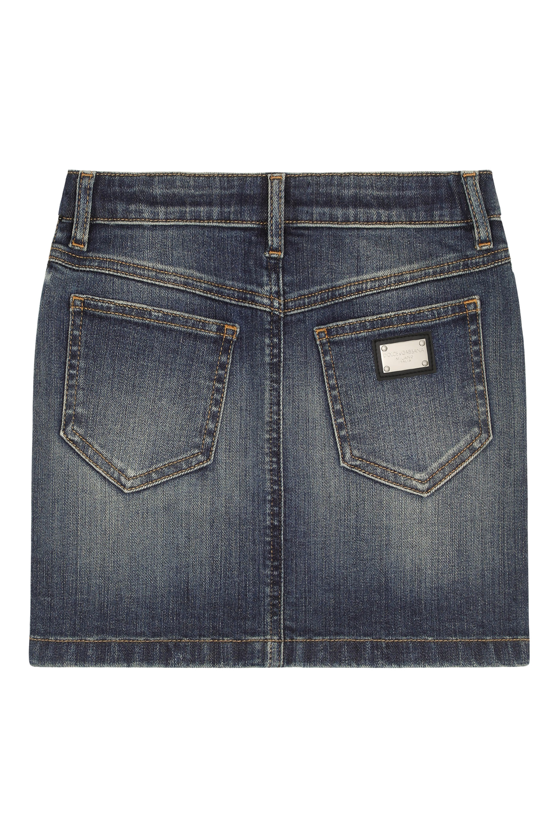 تنورة دنيم قصيرة بطبعة زهور للأطفال