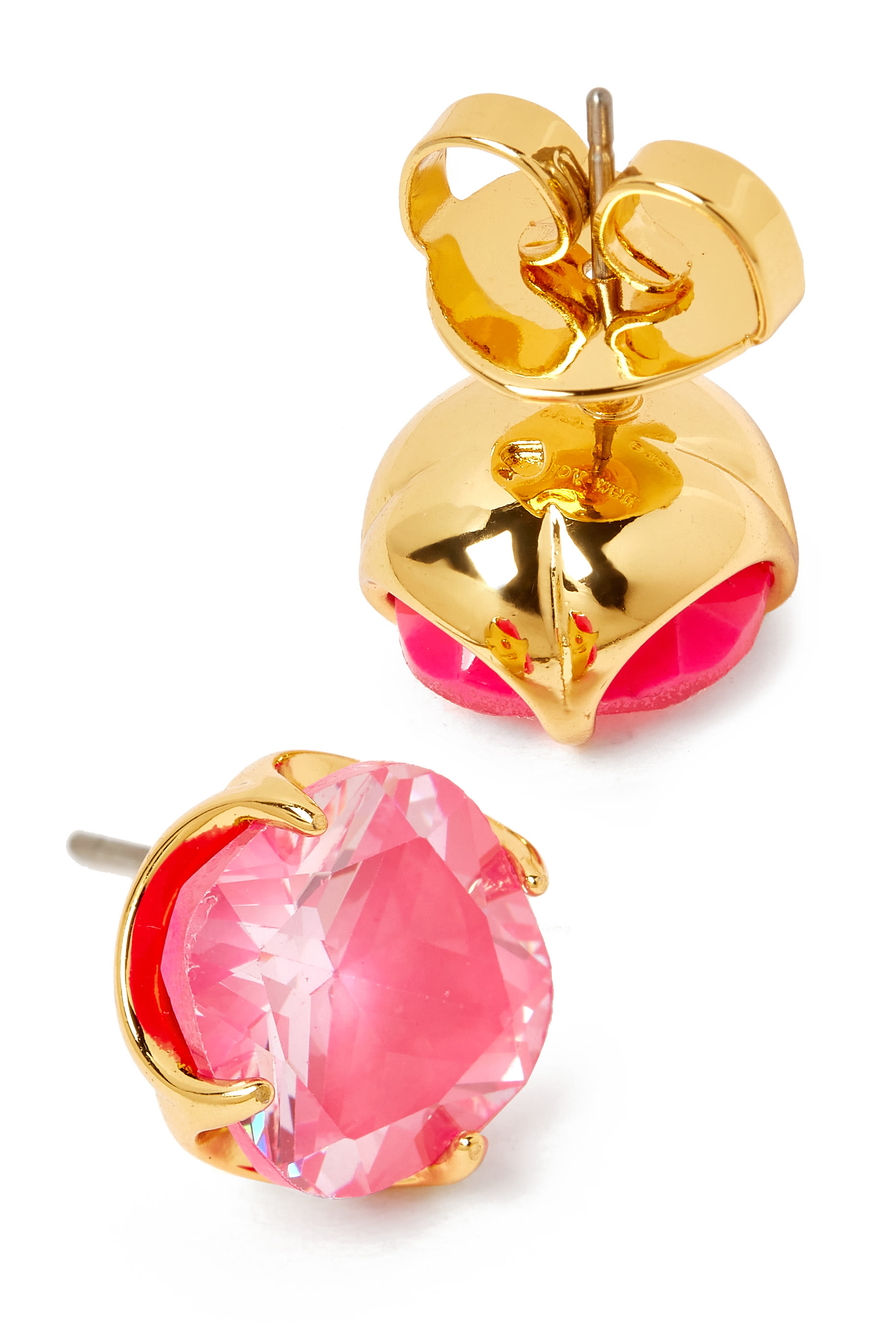 أقراط بوب اوف جوي سبايد مقاس 10 مم بتصميم زهرة مرصعة بأحجار زركونيا مكعبة بمينا وقفل تيتانيوم معدن مطلي