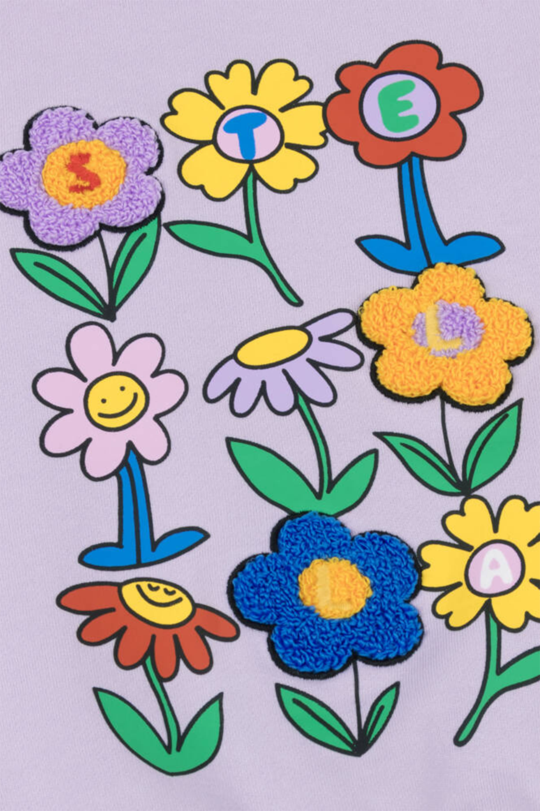 سويت شيرت بطبعة أزهار غرافيكية للأطفال