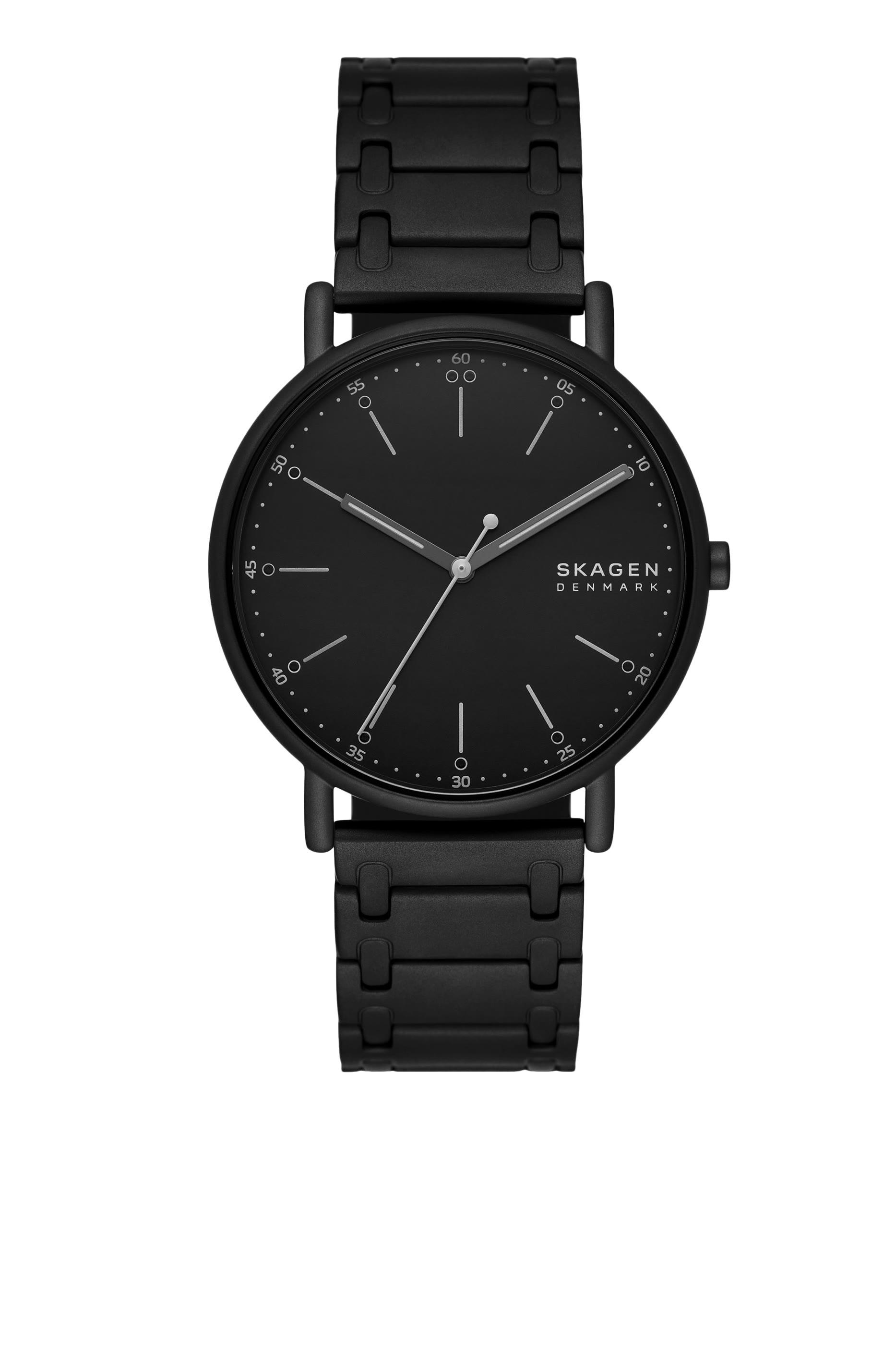 ساعة بثلاث عقارب وسوار وشعار الماركة ستانلس ستيل