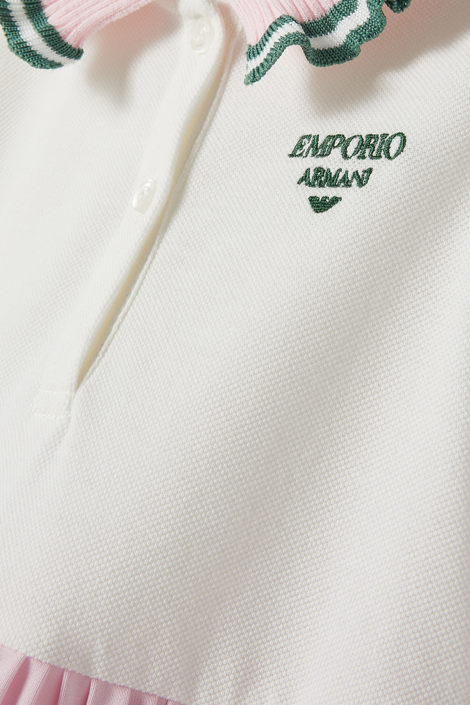 فستان بيكيه بياقة قميص بولو وتنورة بطيات للأطفال