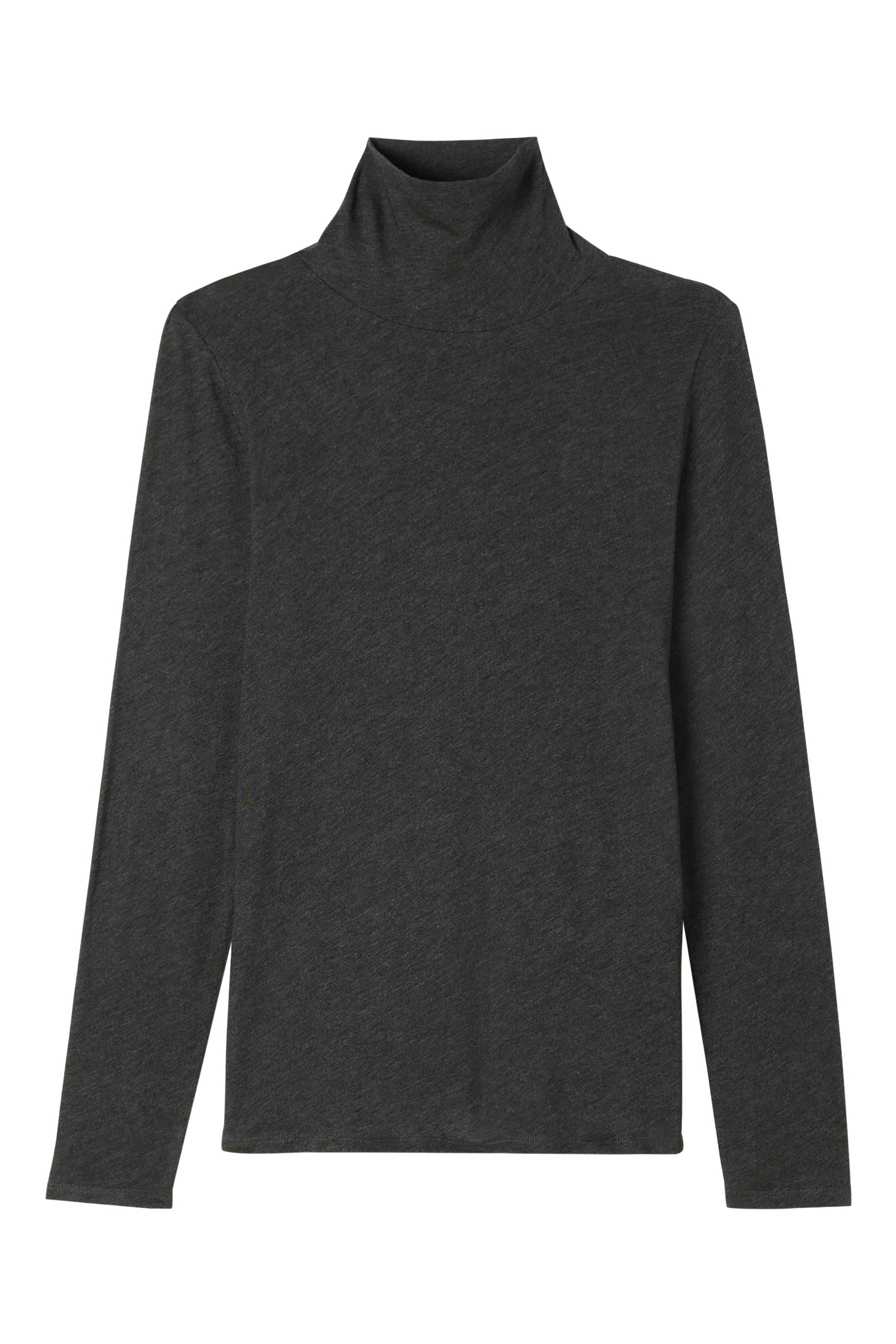 بلوزة شفافة محبوكة بياقة عالية